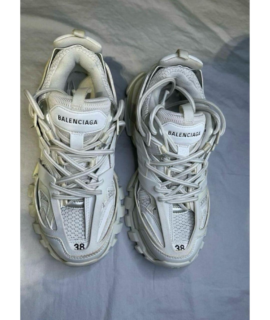 BALENCIAGA Белые кожаные кроссовки, фото 2