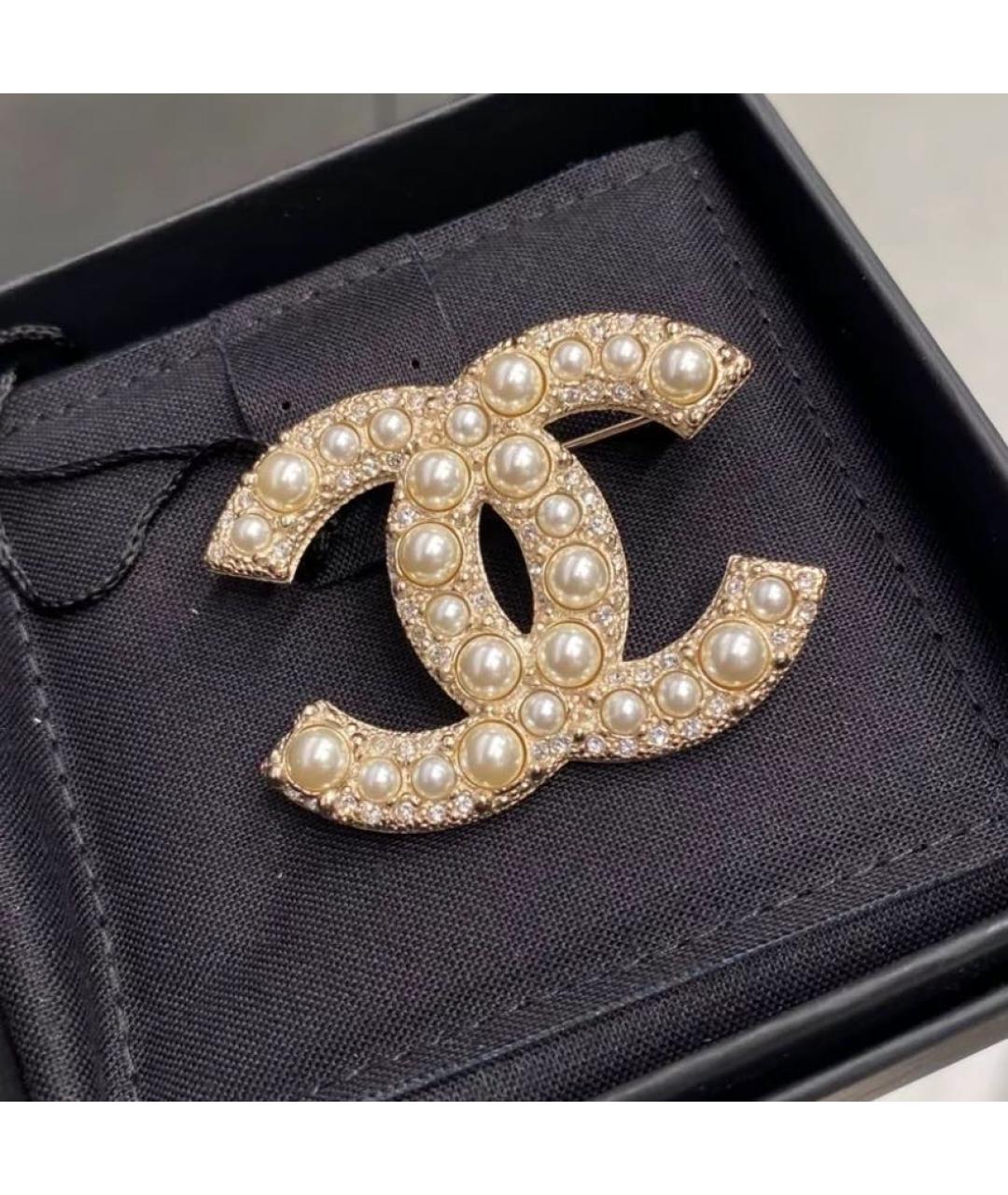 CHANEL Золотая металлическая булавка / брошь, фото 4