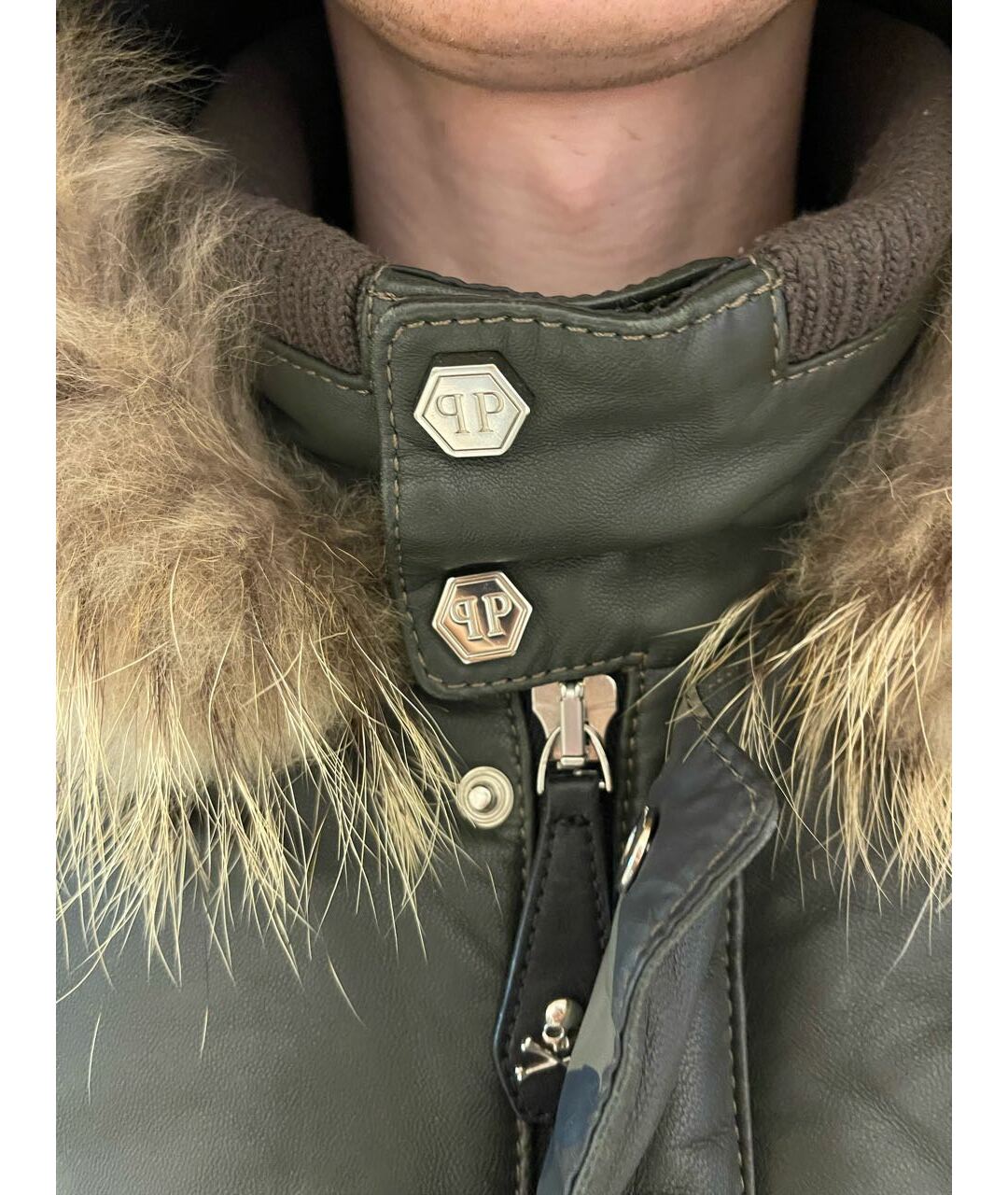 PHILIPP PLEIN Хаки пуховик, фото 4