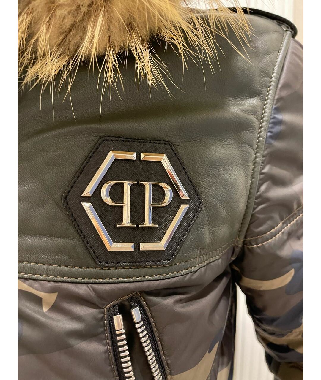 PHILIPP PLEIN Хаки пуховик, фото 7