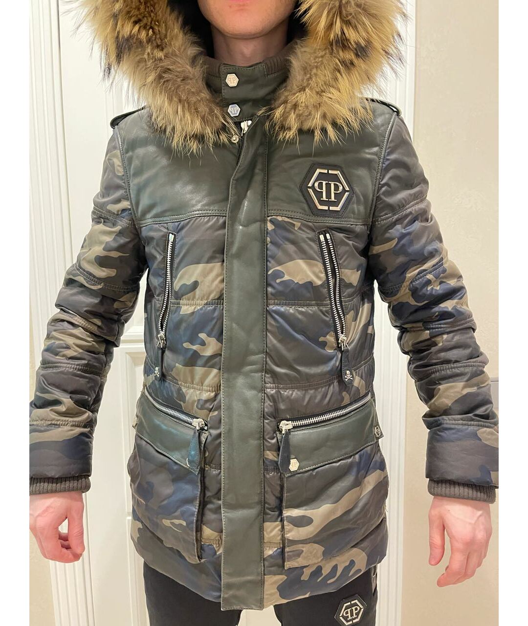 PHILIPP PLEIN Хаки пуховик, фото 9