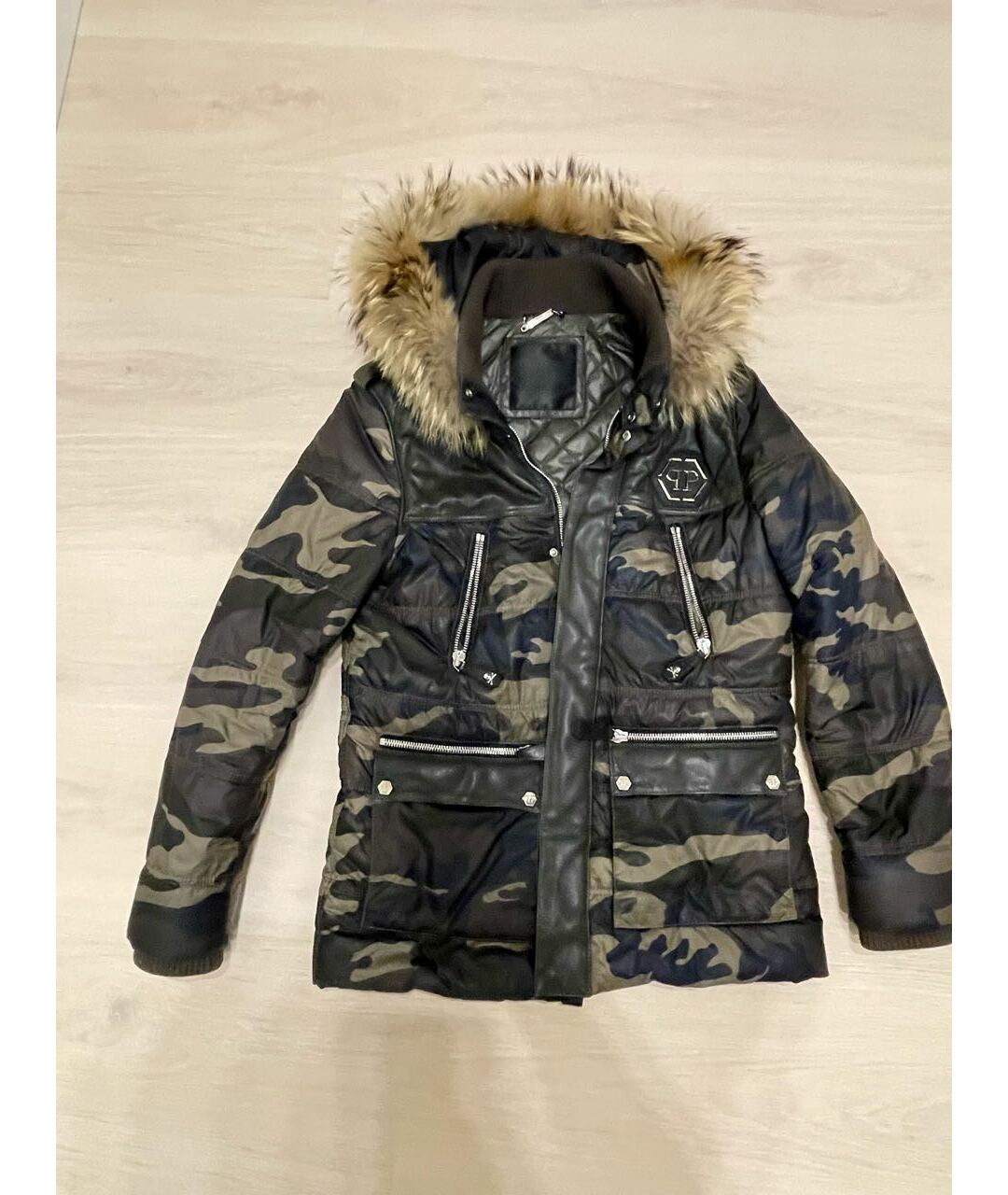 PHILIPP PLEIN Хаки пуховик, фото 2