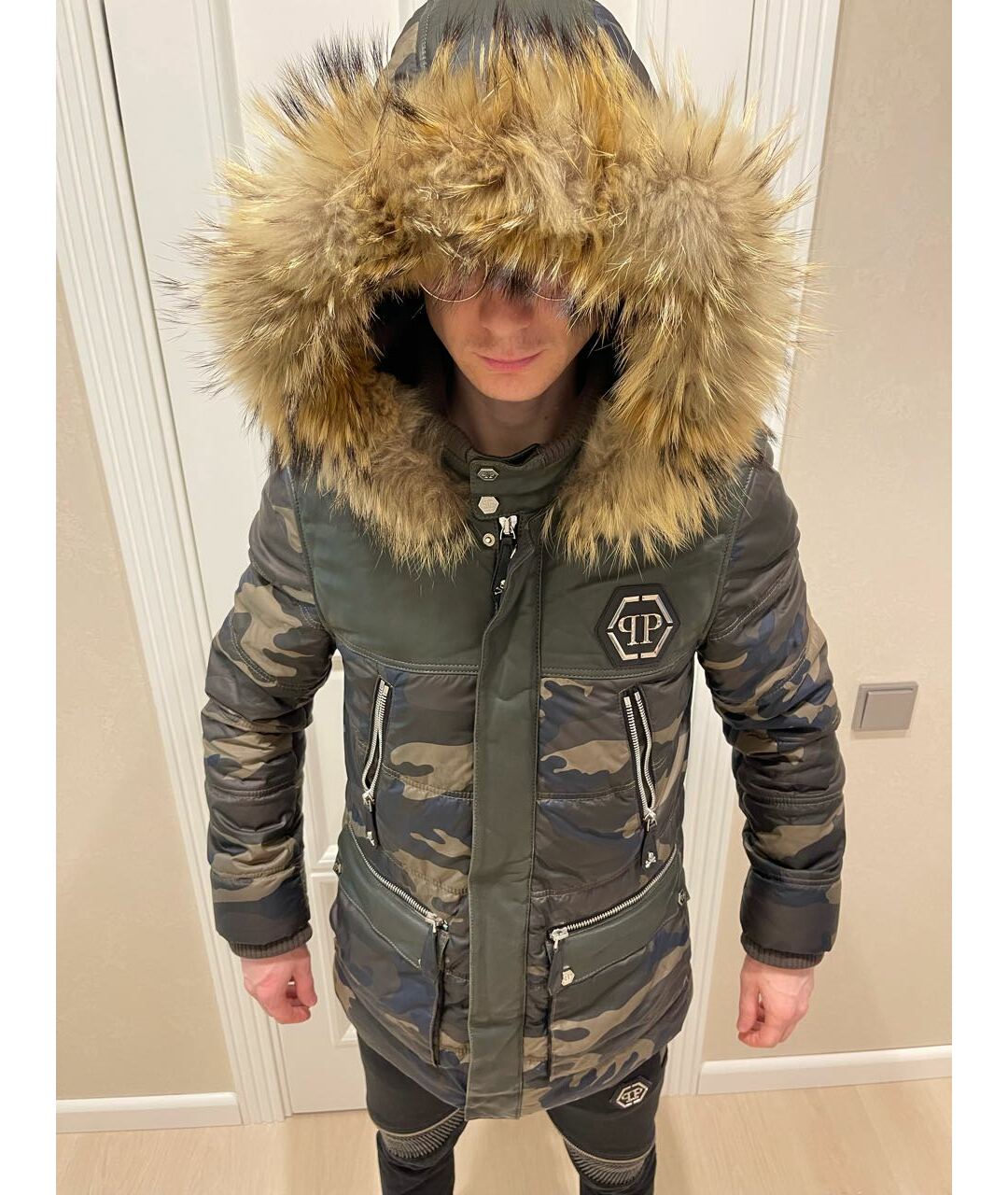 PHILIPP PLEIN Хаки пуховик, фото 6