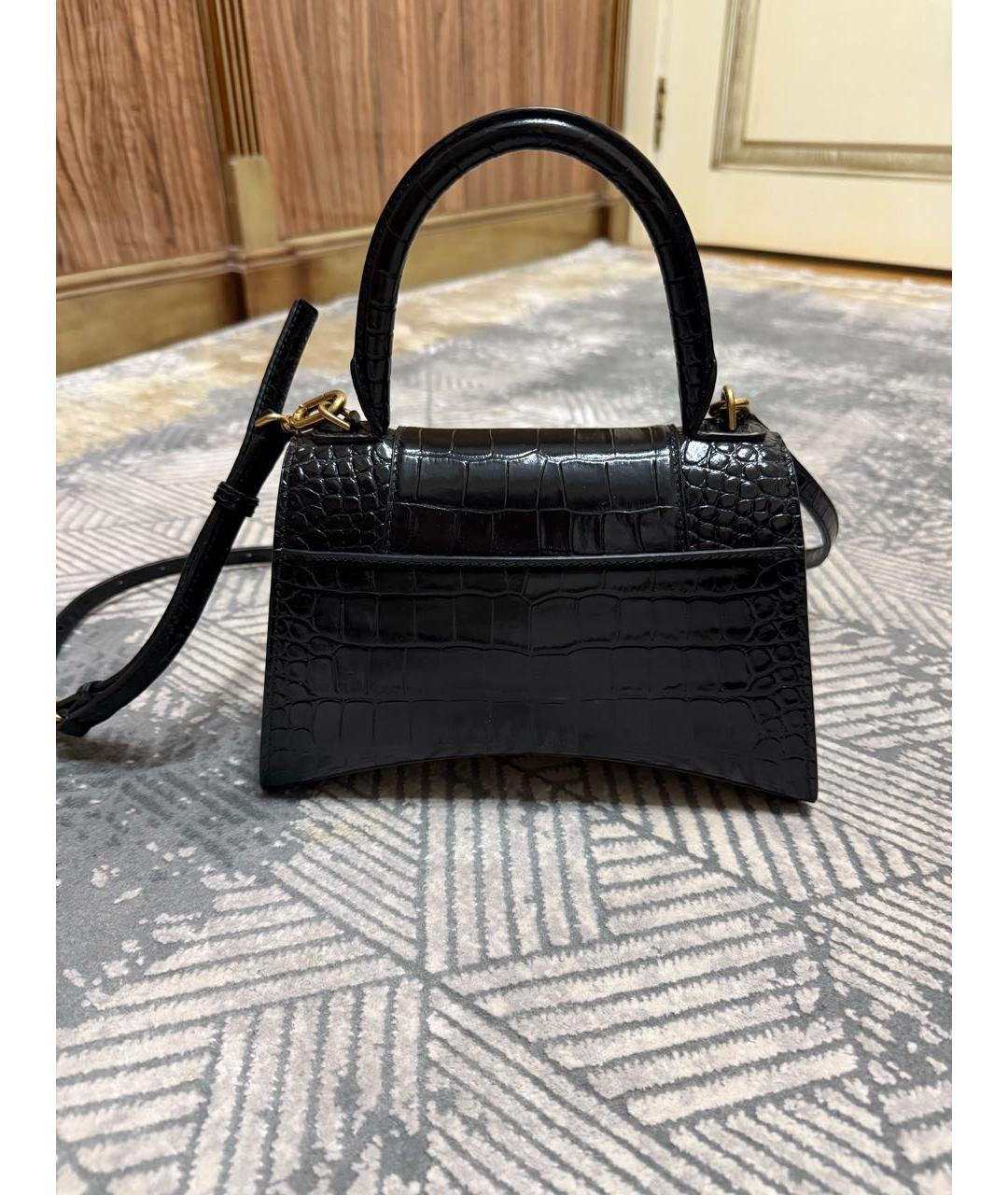 BALENCIAGA Черная кожаная сумка через плечо, фото 3