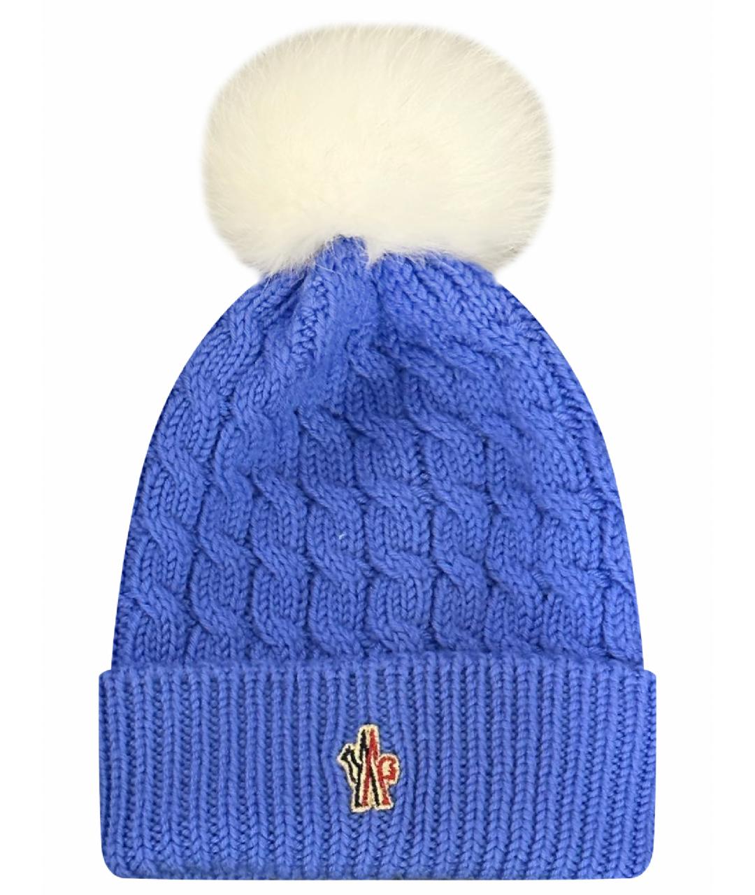 MONCLER Синяя шапка, фото 1