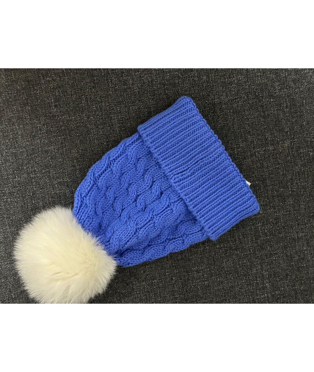 MONCLER Синяя шапка, фото 6