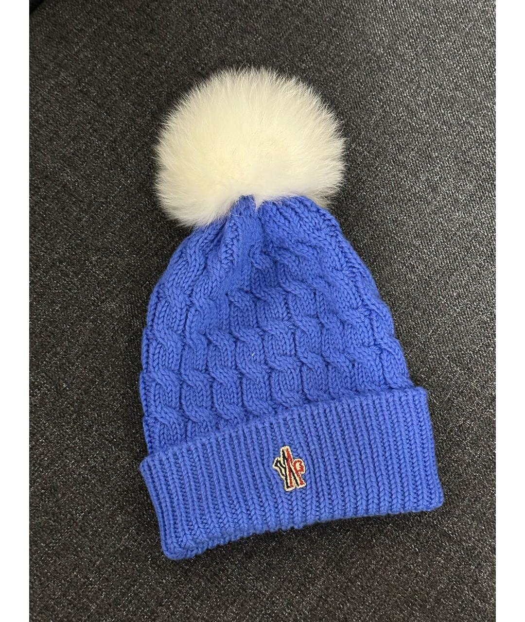 MONCLER Синяя шапка, фото 7