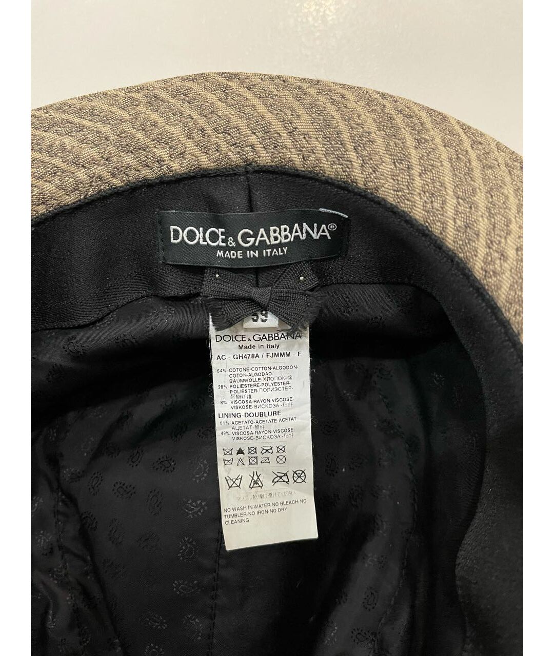 DOLCE&GABBANA Бежевая хлопковая шляпа, фото 5