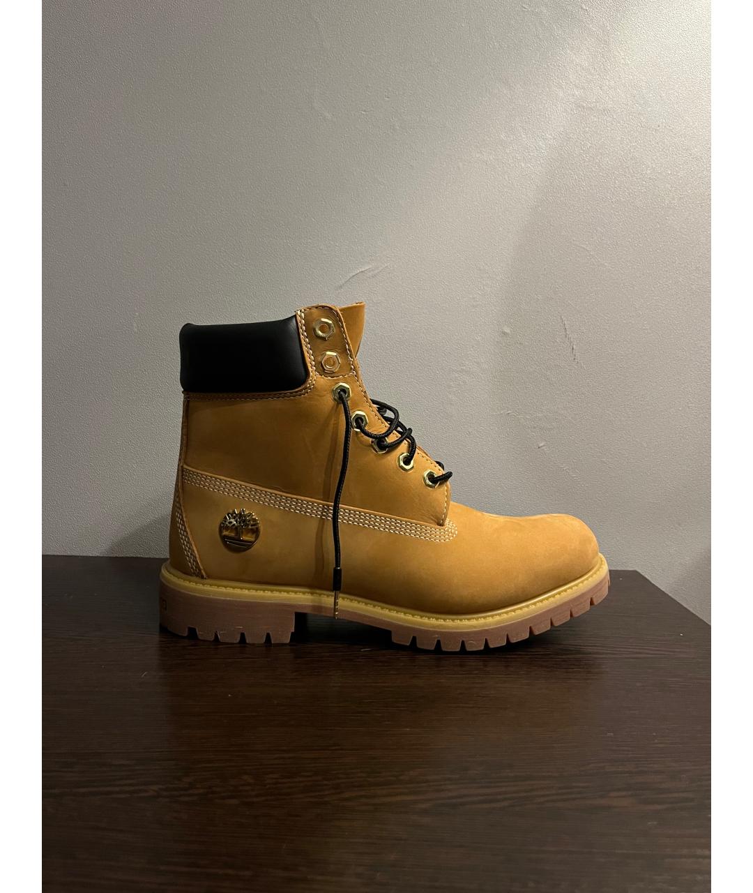 TIMBERLAND Горчичные замшевые высокие ботинки, фото 9