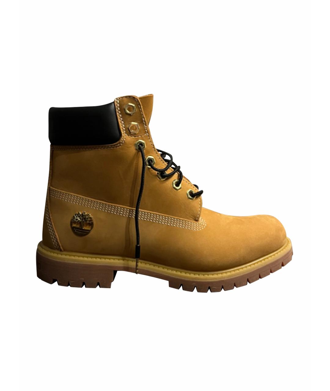 TIMBERLAND Горчичные замшевые высокие ботинки, фото 1