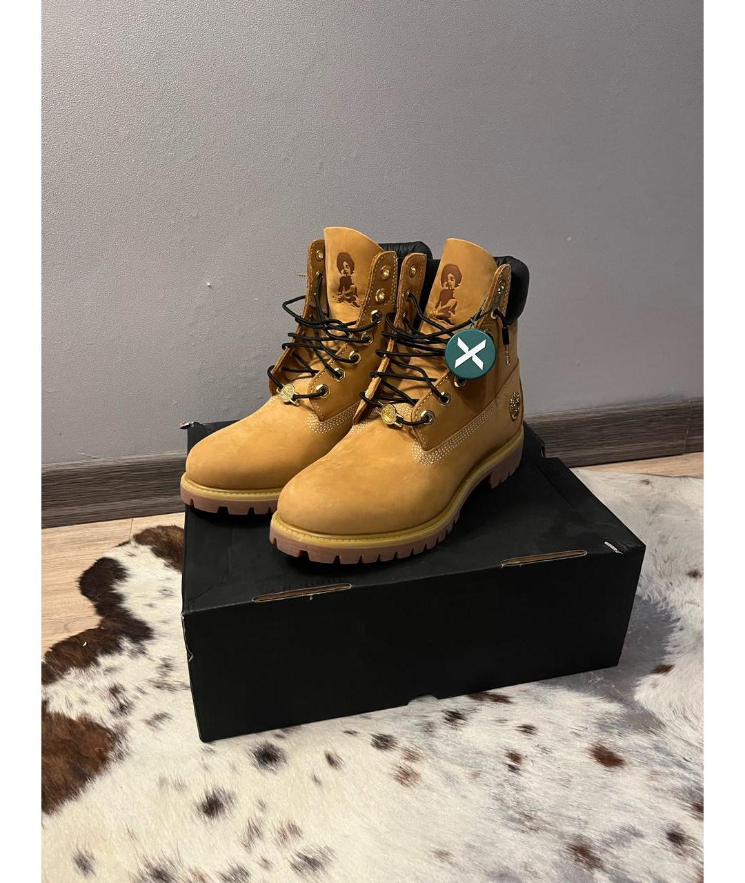 TIMBERLAND Горчичные замшевые высокие ботинки, фото 6