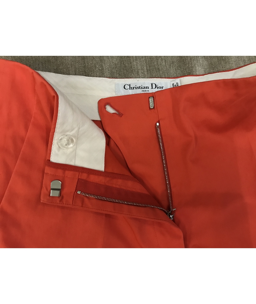 CHRISTIAN DIOR PRE-OWNED Оранжевое хлопковые прямые брюки, фото 5