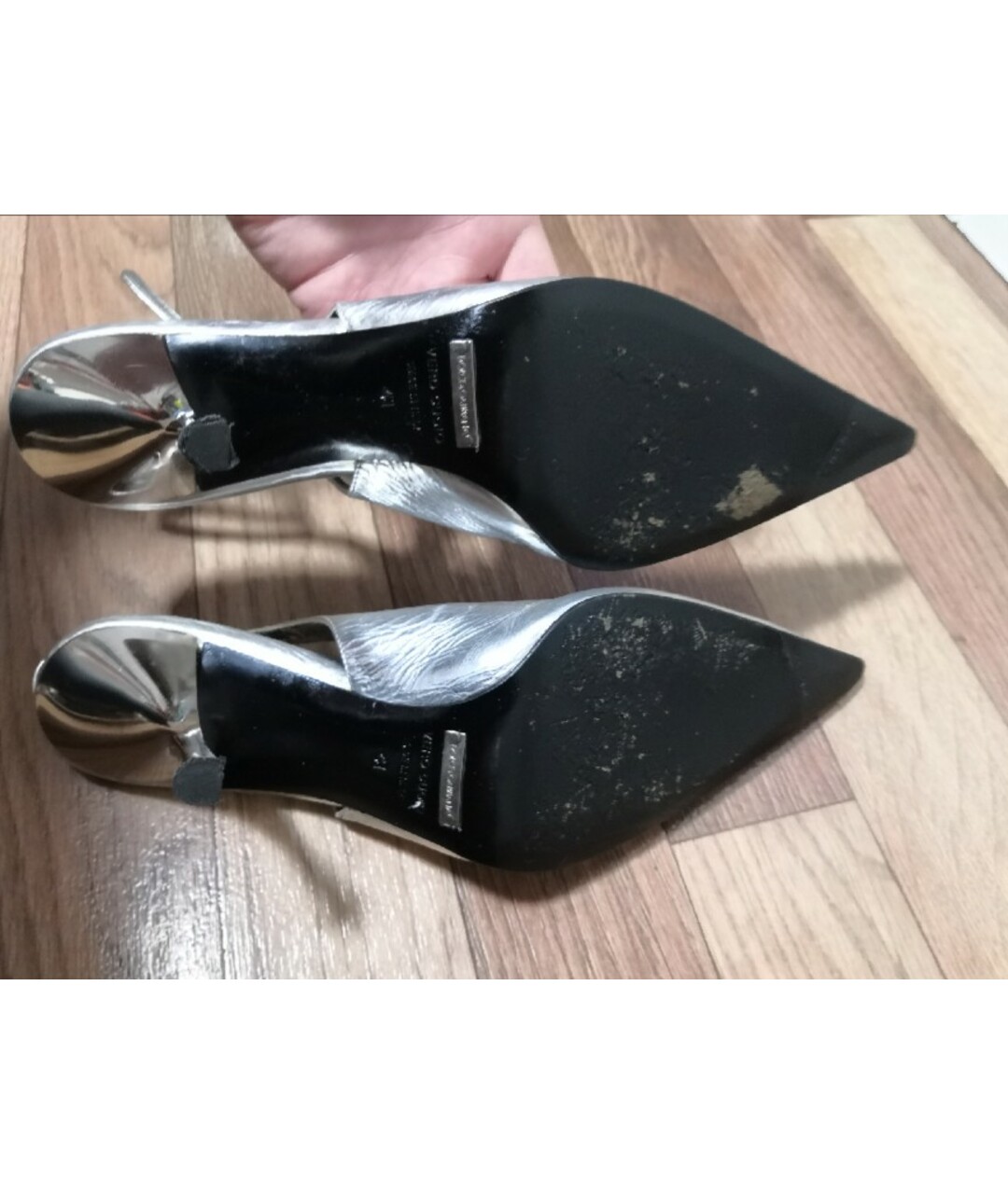 DOLCE&GABBANA Серебряные кожаные туфли, фото 8