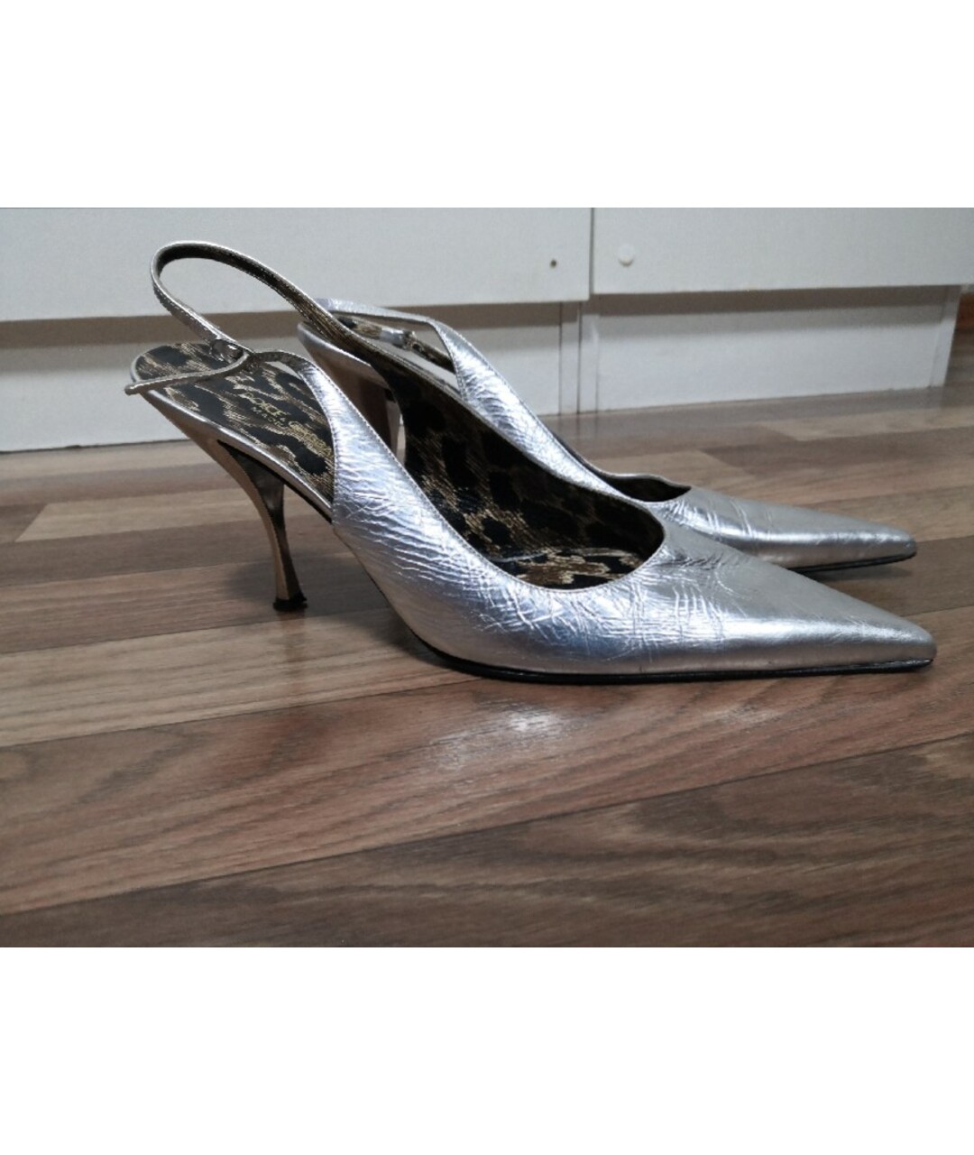 DOLCE&GABBANA Серебряные кожаные туфли, фото 4