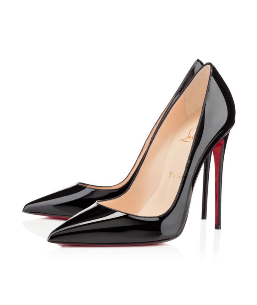 CHRISTIAN LOUBOUTIN Черные кожаные туфли, фото 3
