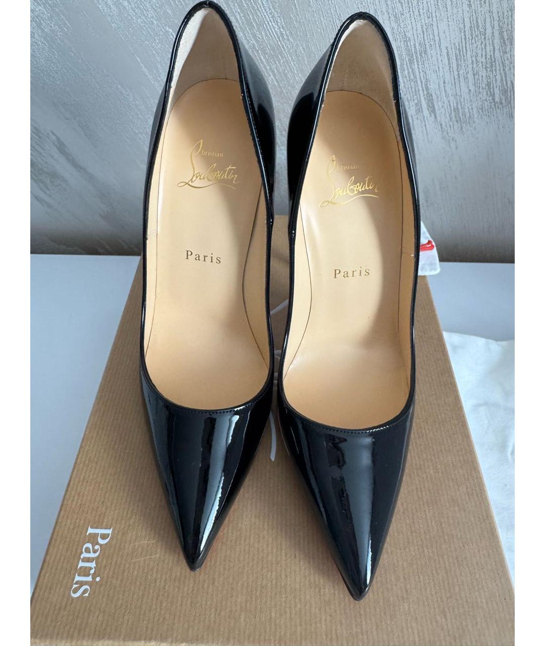 CHRISTIAN LOUBOUTIN Черные кожаные туфли, фото 2