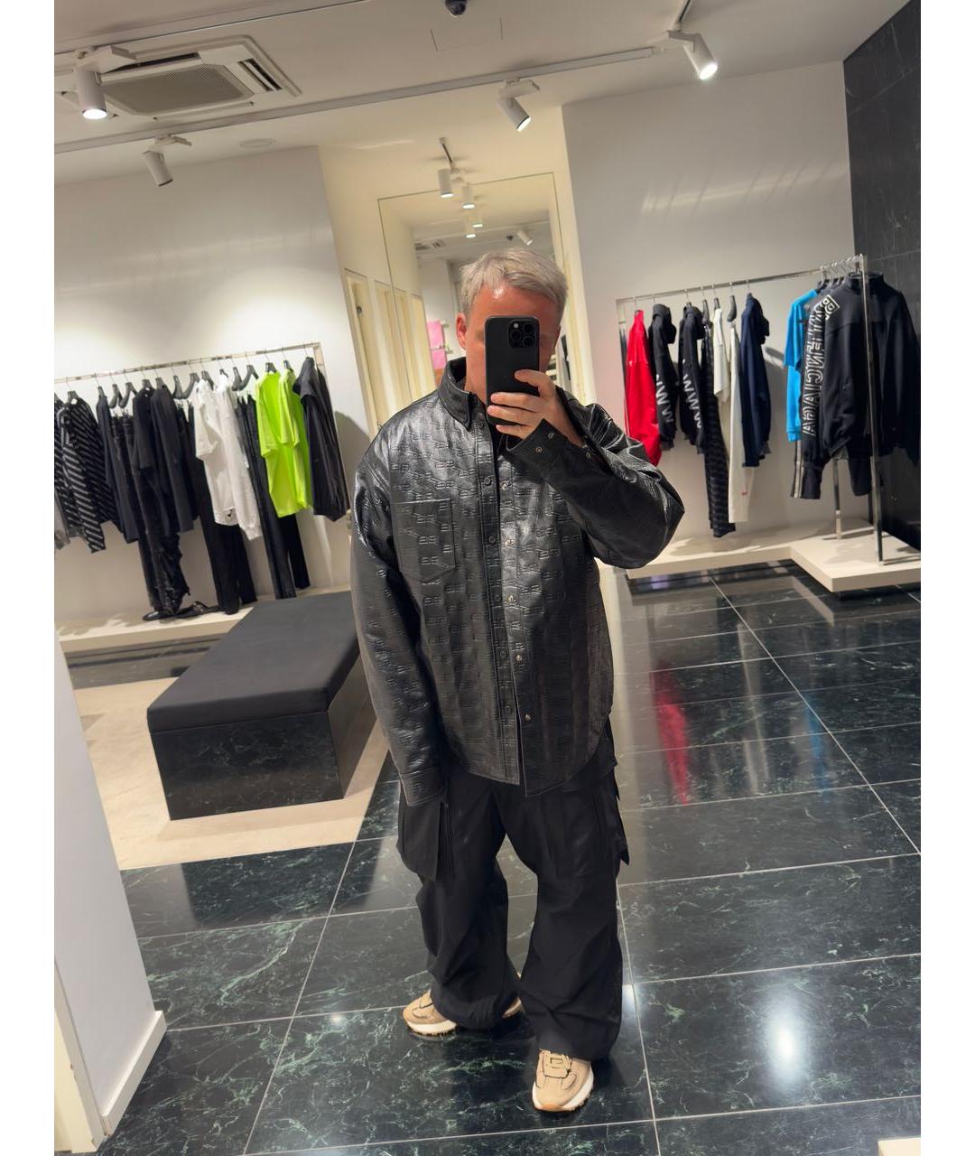BALENCIAGA Черная кожаная куртка, фото 6