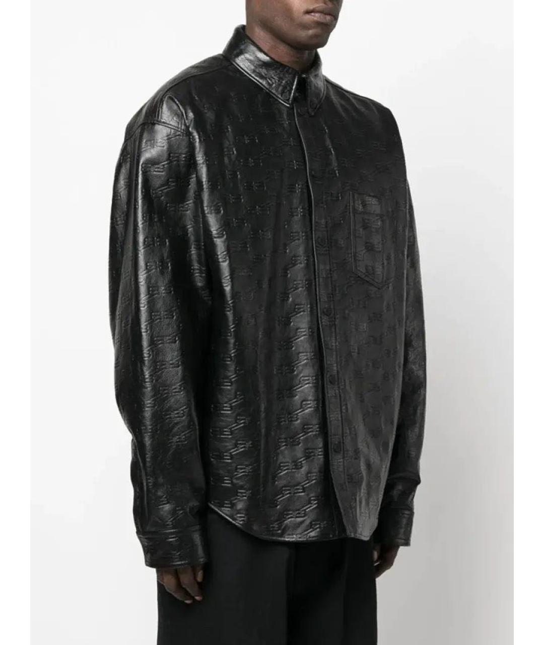 BALENCIAGA Черная кожаная куртка, фото 2