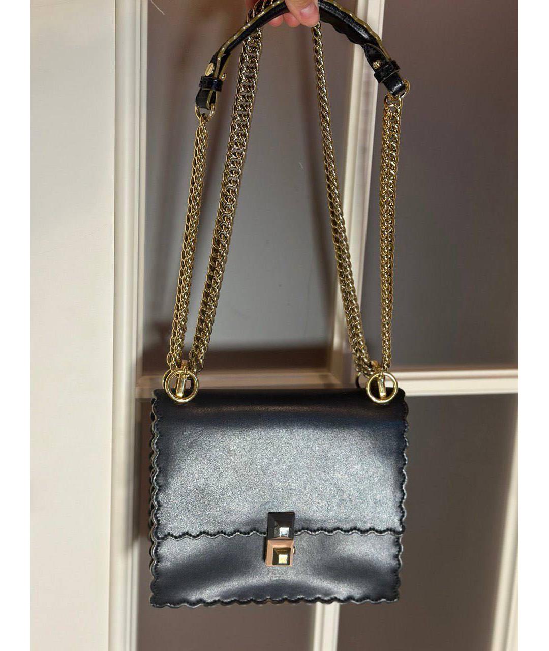 FENDI Черная кожаная сумка через плечо, фото 8