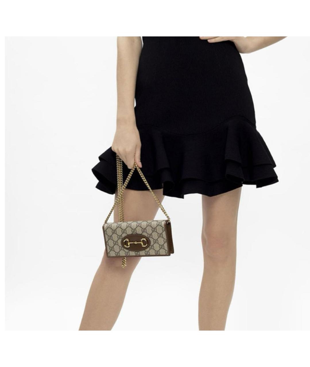 GUCCI Коричневая кожаная сумка через плечо, фото 3