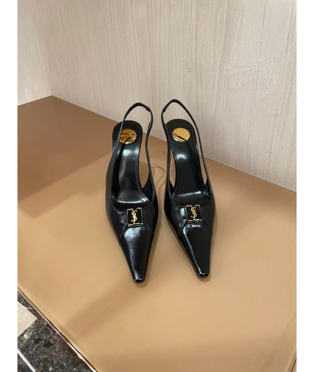 SAINT LAURENT Черные кожаные туфли, фото 5