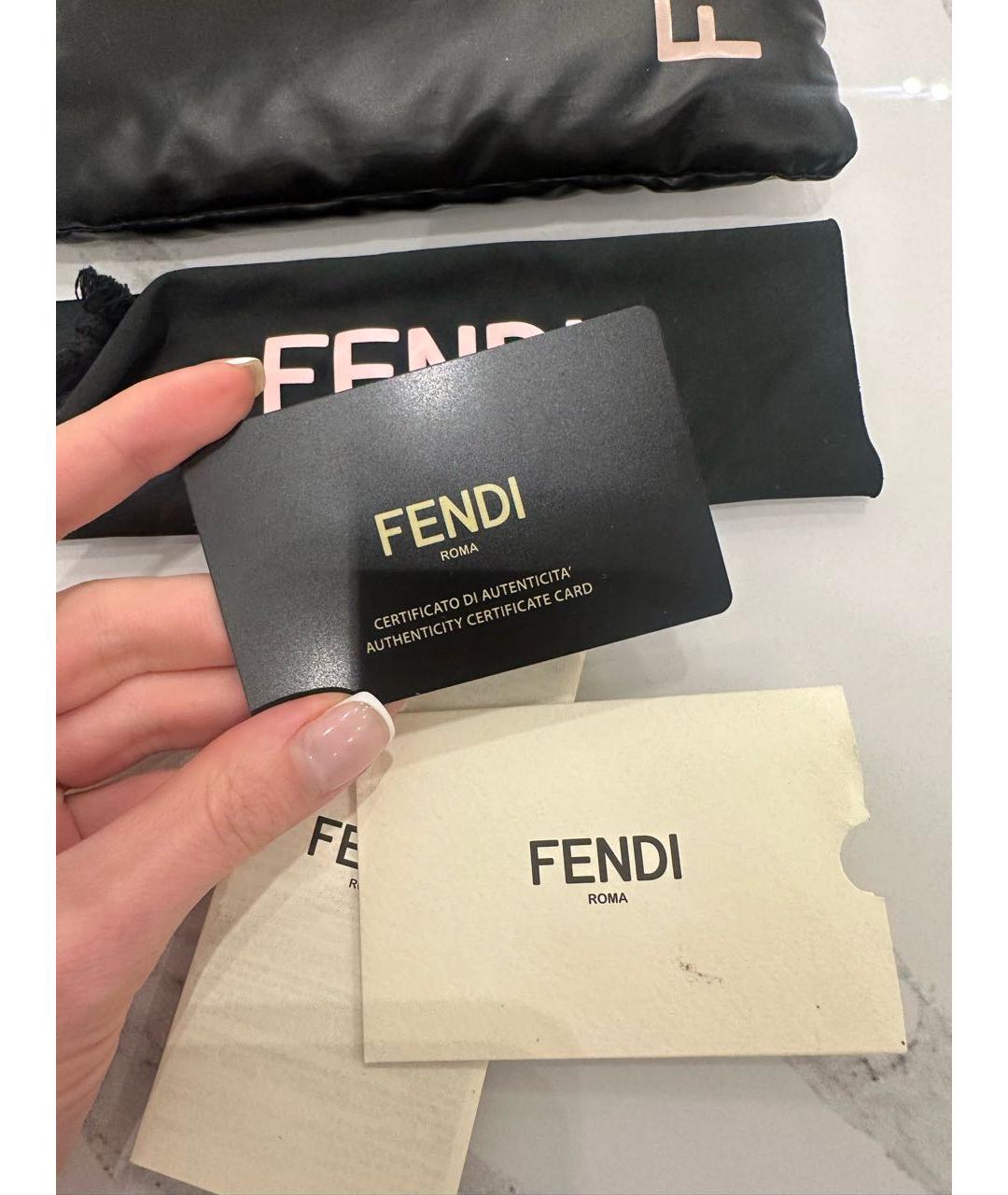 FENDI Коричневые металлические солнцезащитные очки, фото 7