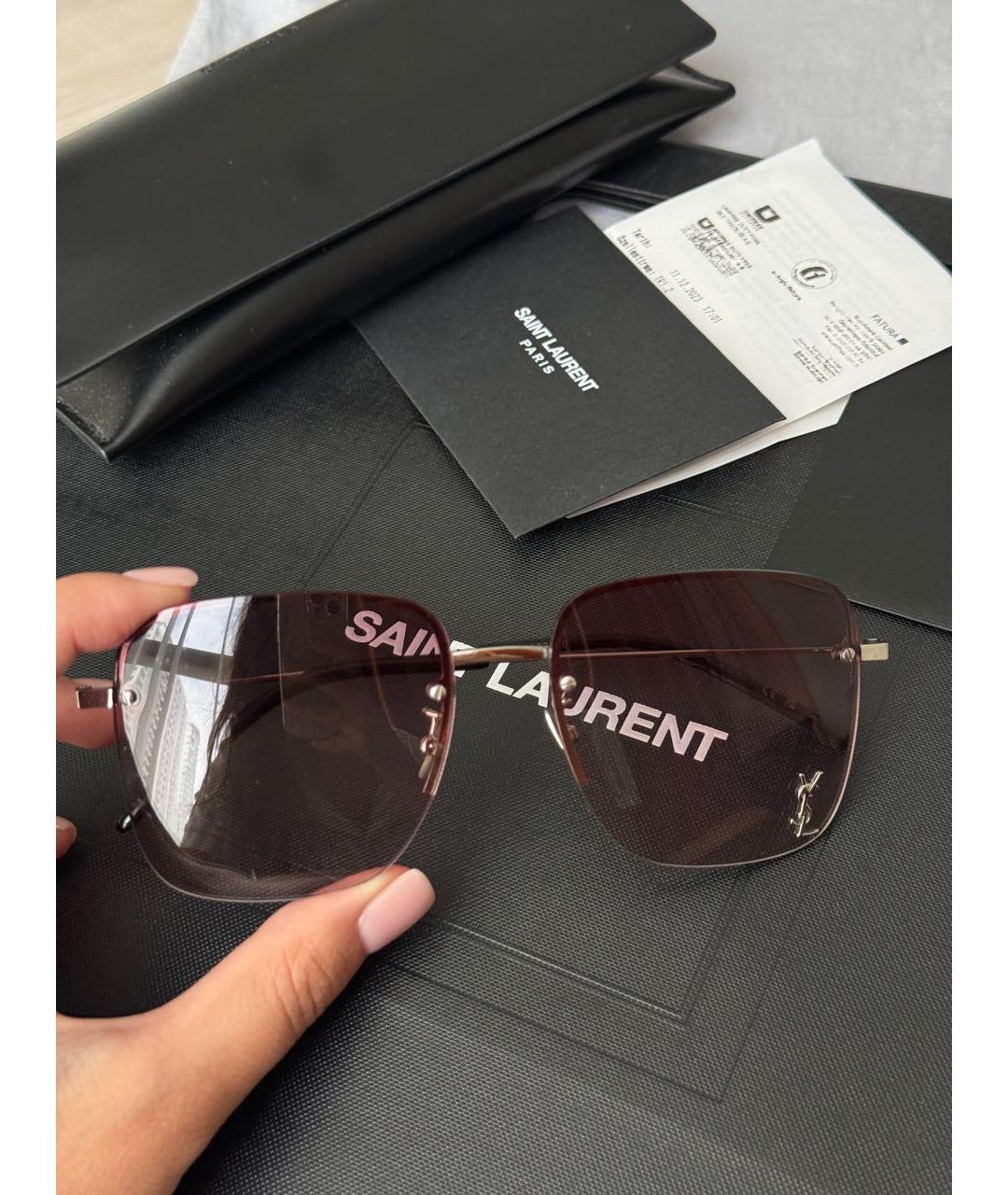 SAINT LAURENT Розовые солнцезащитные очки, фото 4