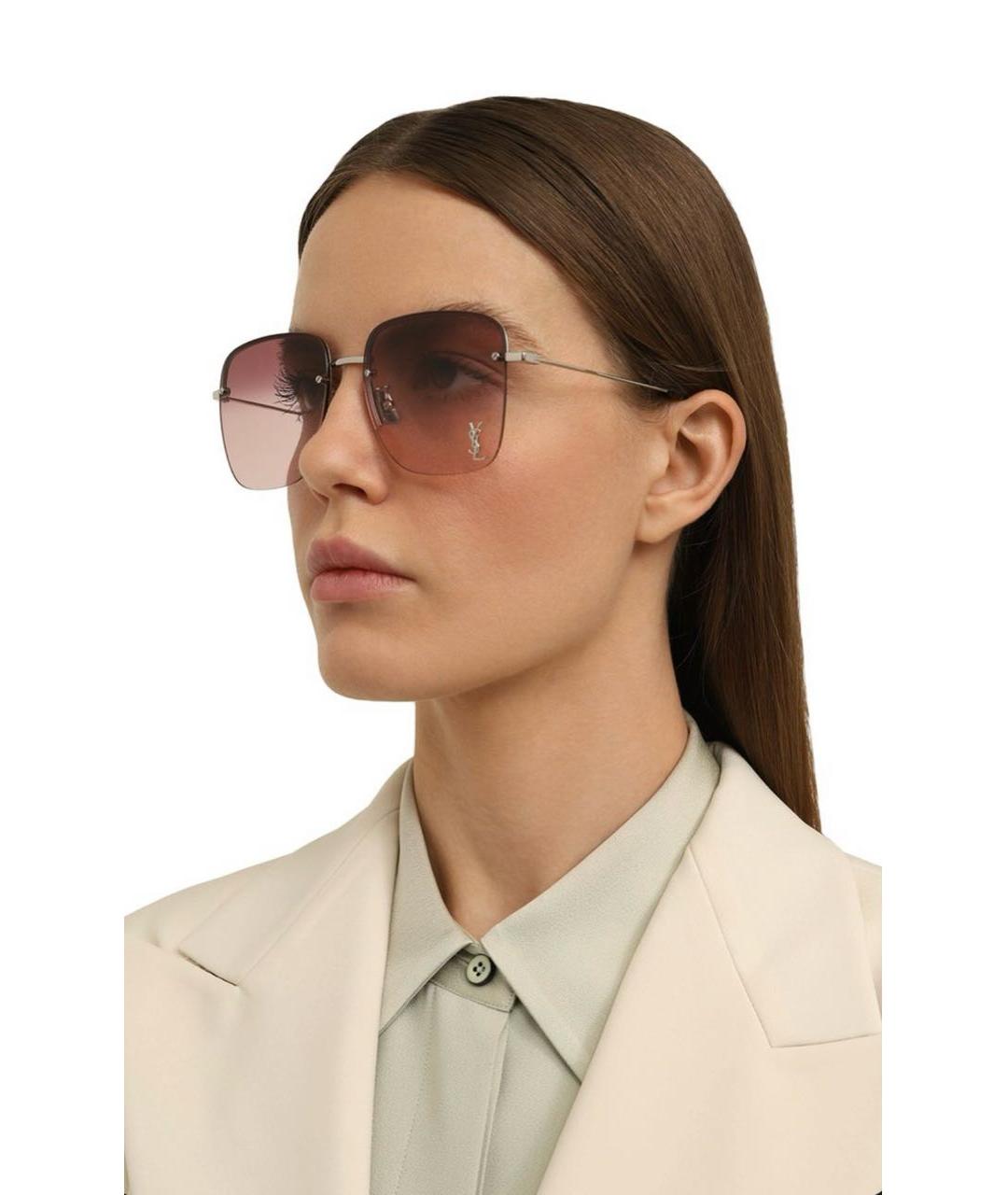 SAINT LAURENT Розовые солнцезащитные очки, фото 3