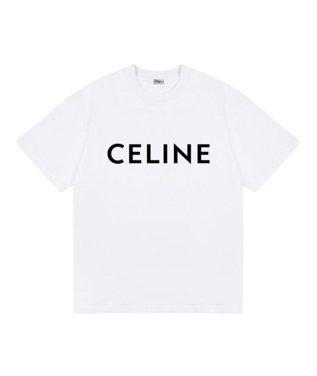 CELINE Белая хлопковая футболка, фото 1