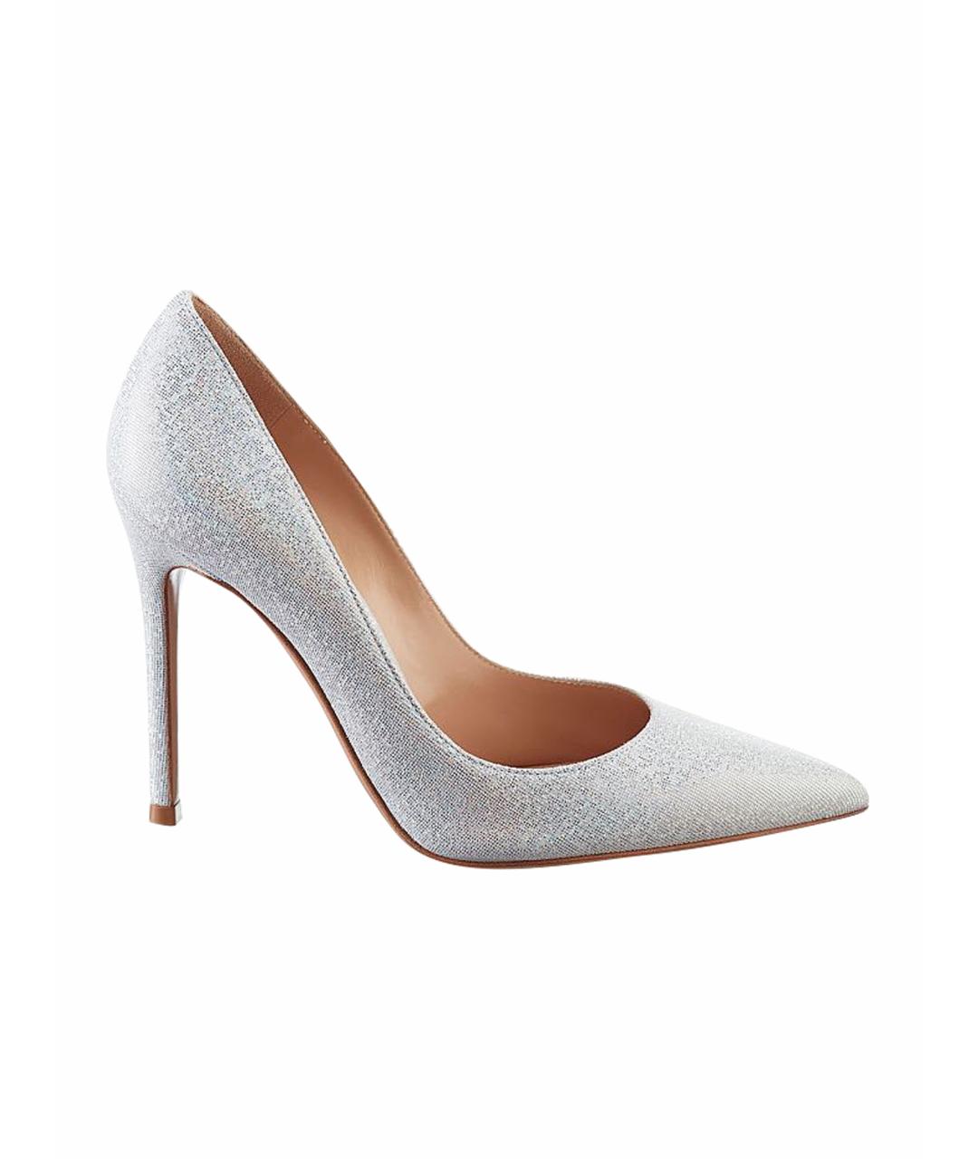 GIANVITO ROSSI Серебряные кожаные туфли, фото 1