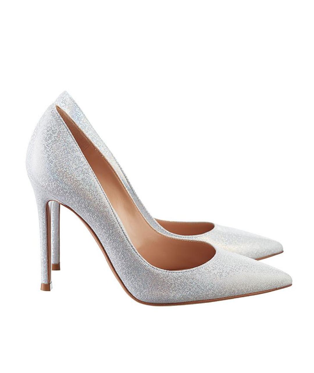 GIANVITO ROSSI Серебряные кожаные туфли, фото 6