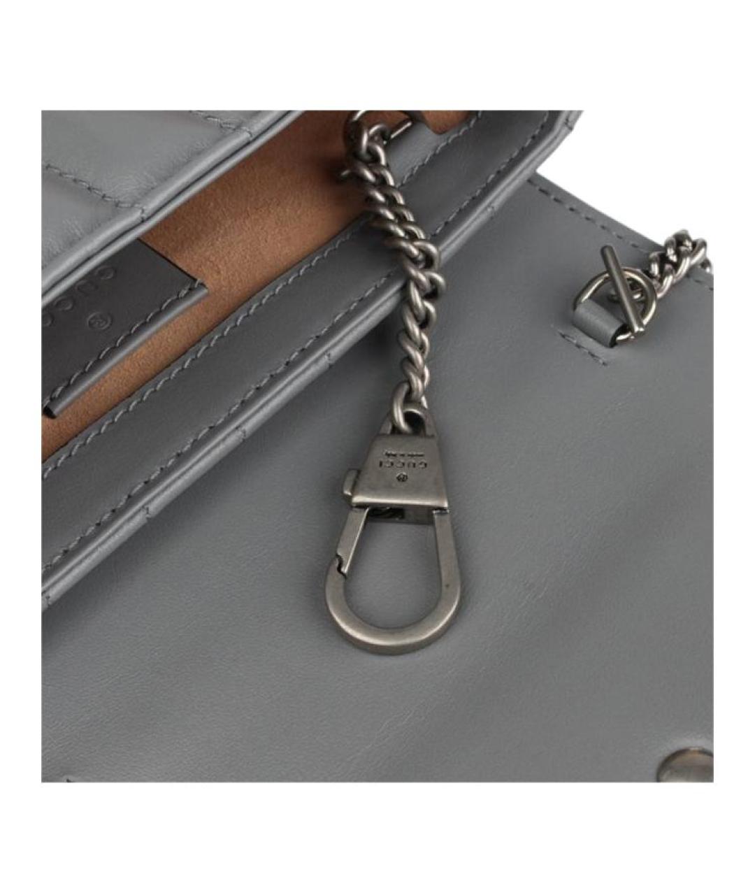 GUCCI Серая кожаная сумка через плечо, фото 3