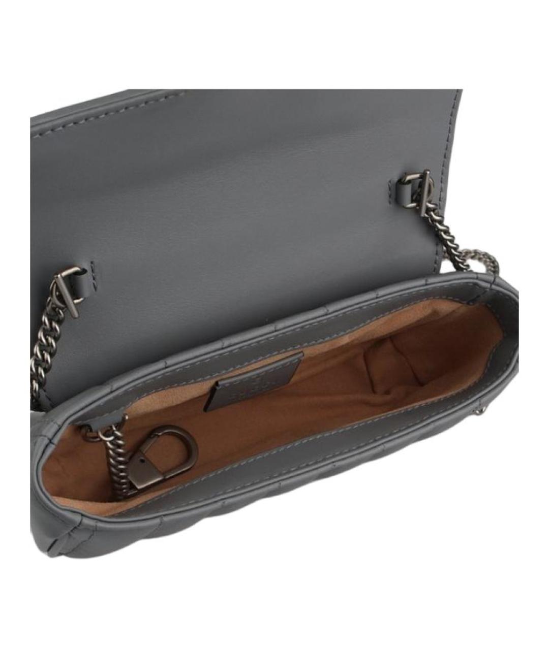 GUCCI Серая кожаная сумка через плечо, фото 5