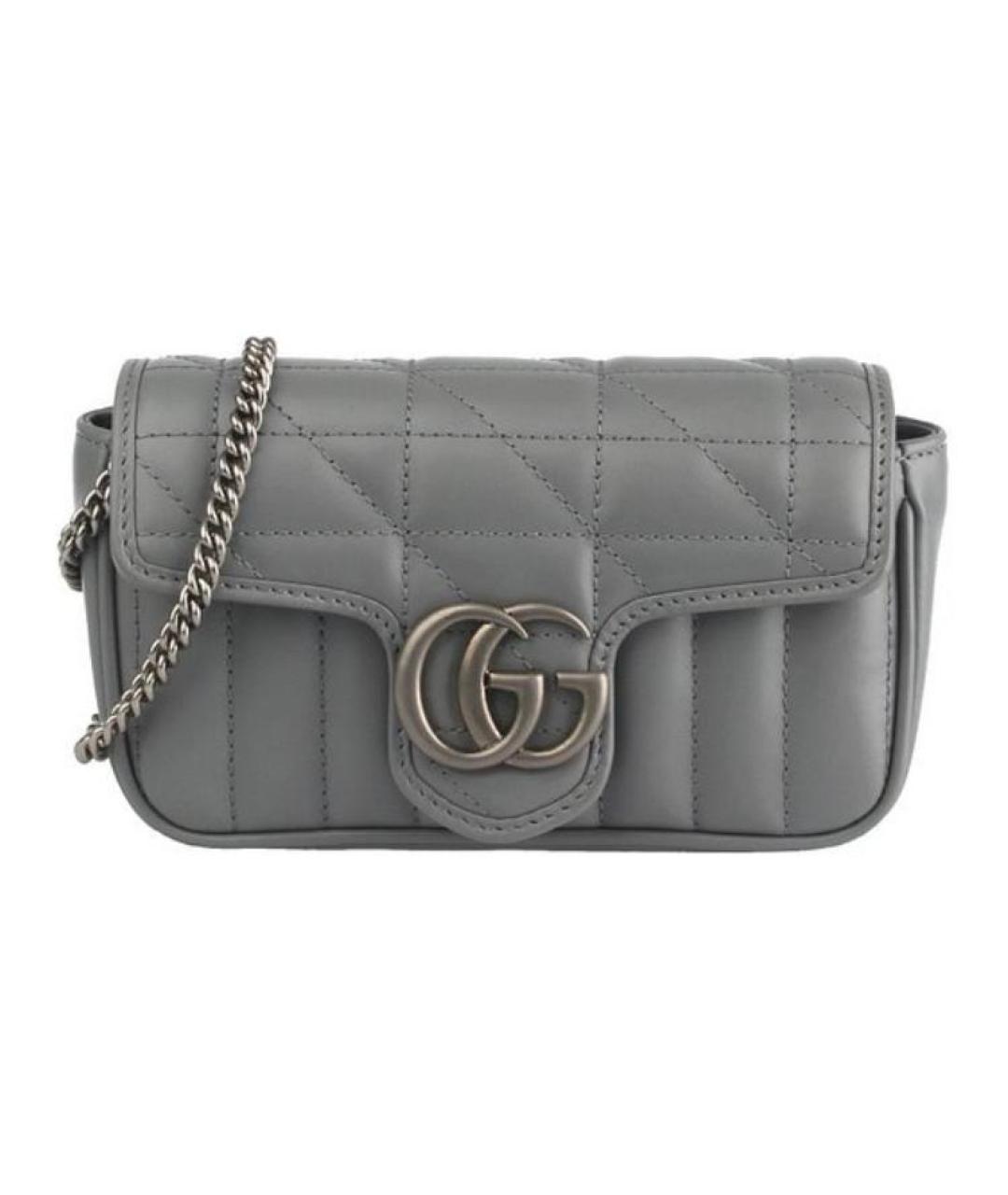 GUCCI Серая кожаная сумка через плечо, фото 1