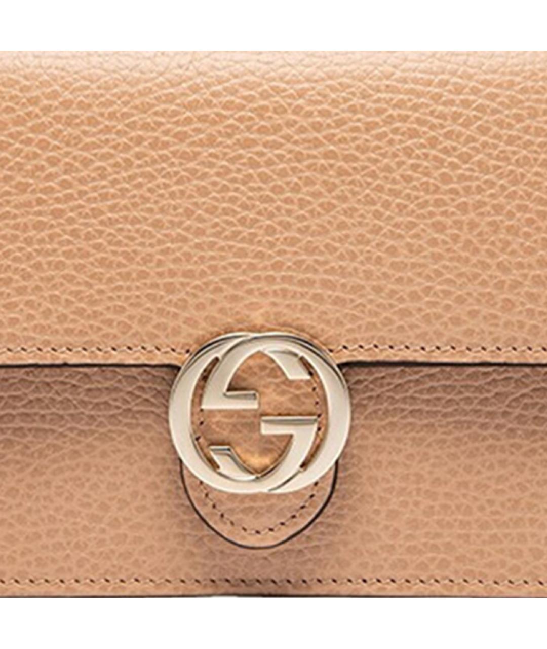 GUCCI Бежевая кожаная сумка через плечо, фото 9