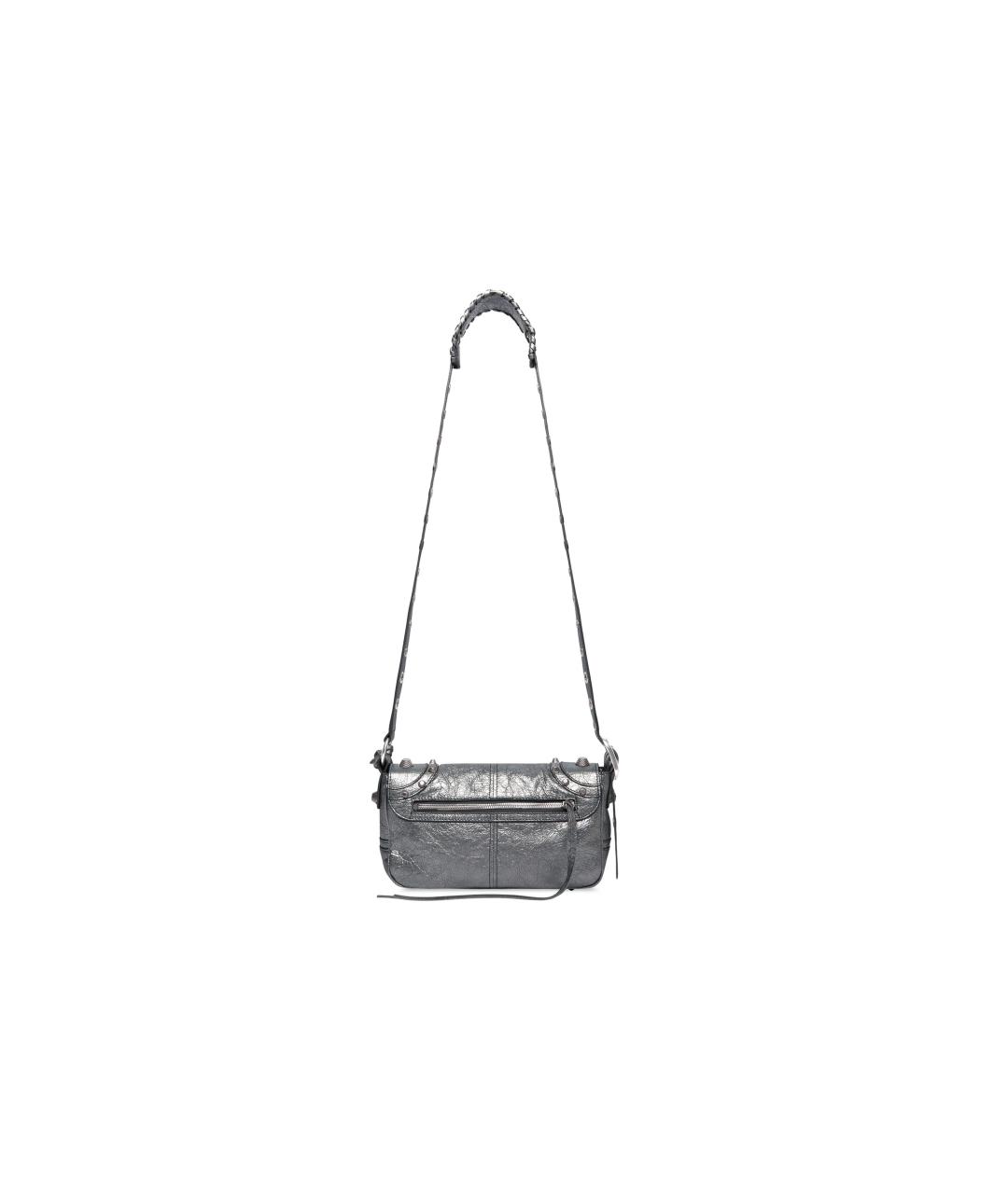 BALENCIAGA Серебряная кожаная сумка на плечо, фото 3