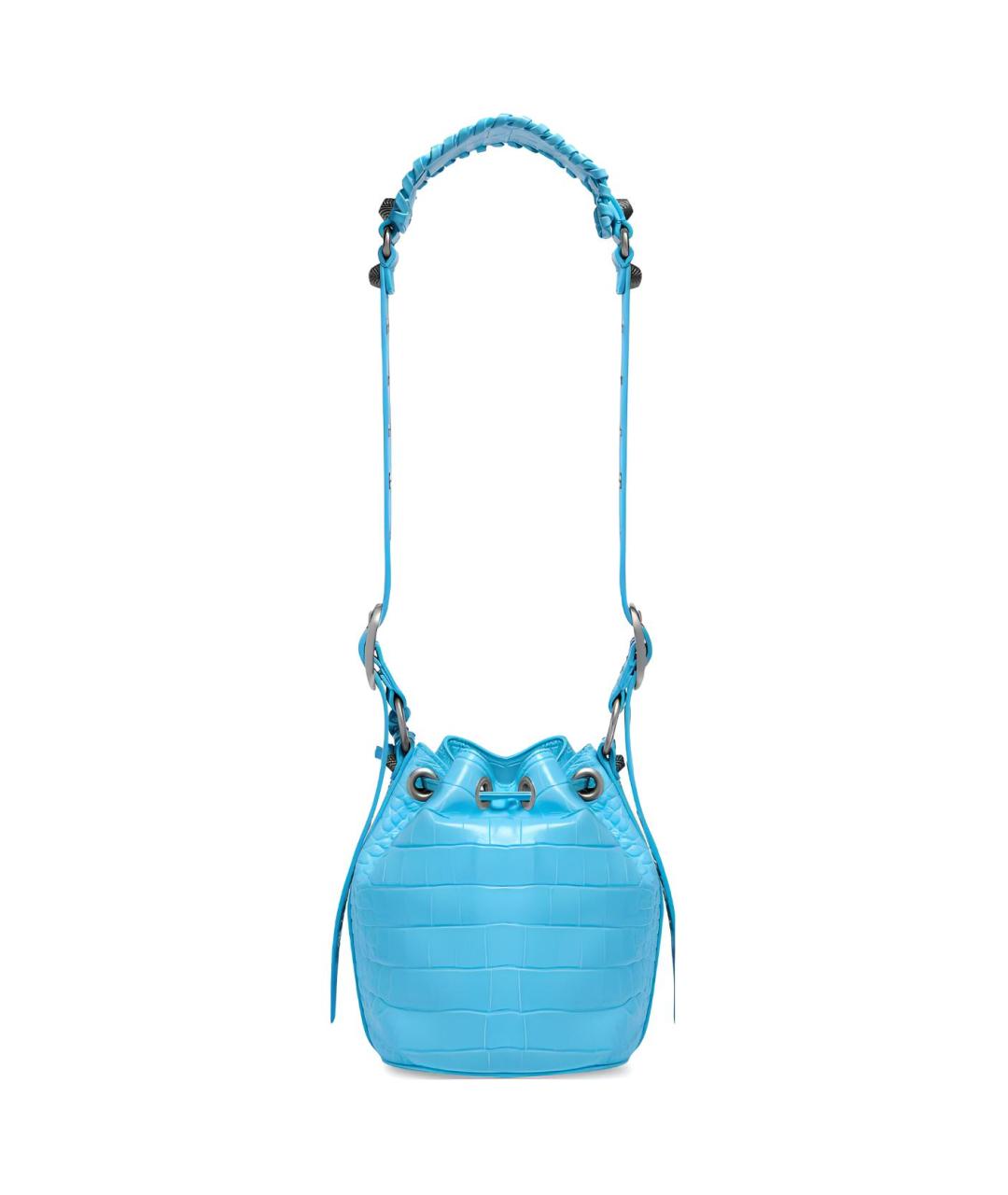 BALENCIAGA Голубая кожаная сумка через плечо, фото 6