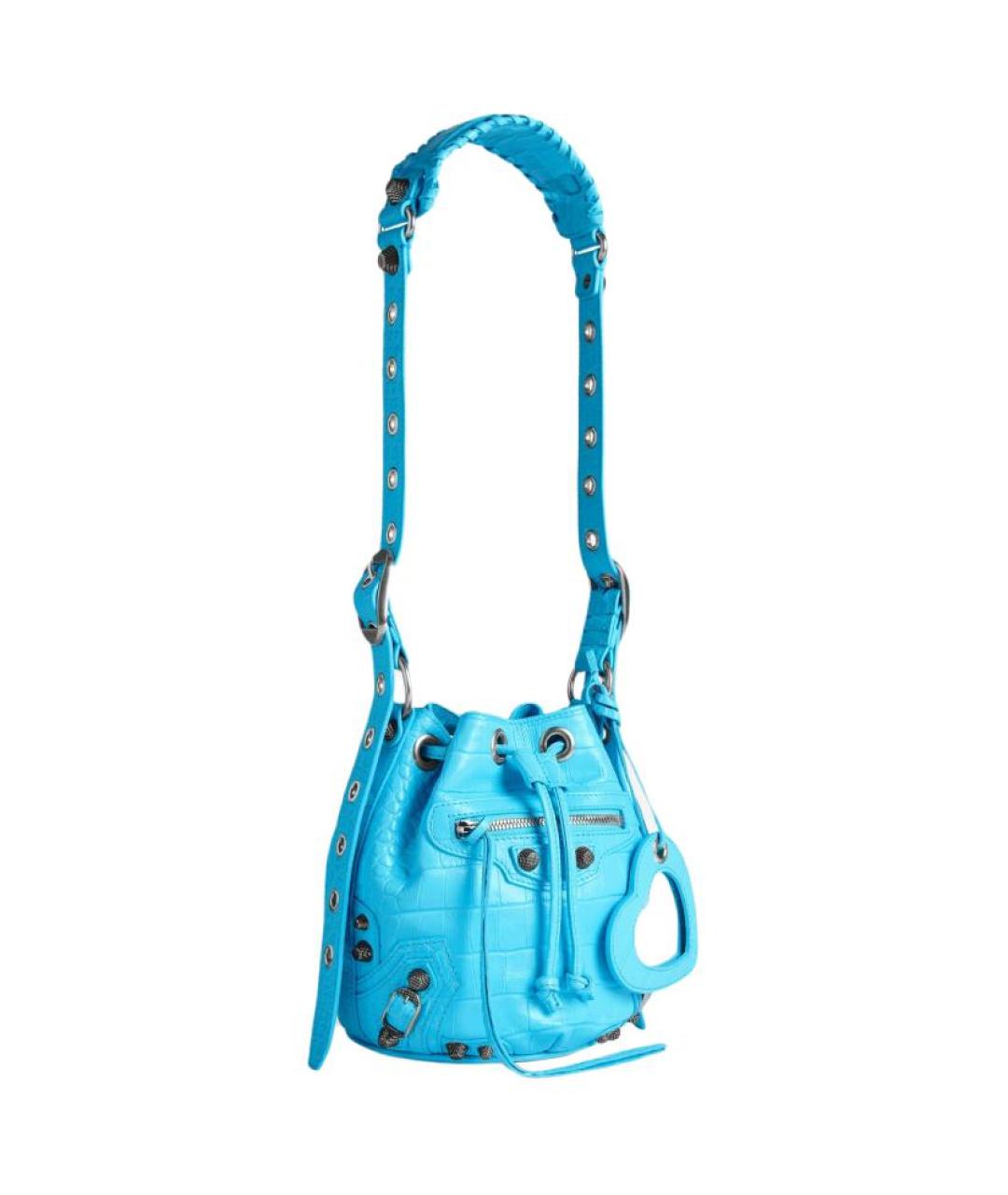 BALENCIAGA Голубая кожаная сумка через плечо, фото 4