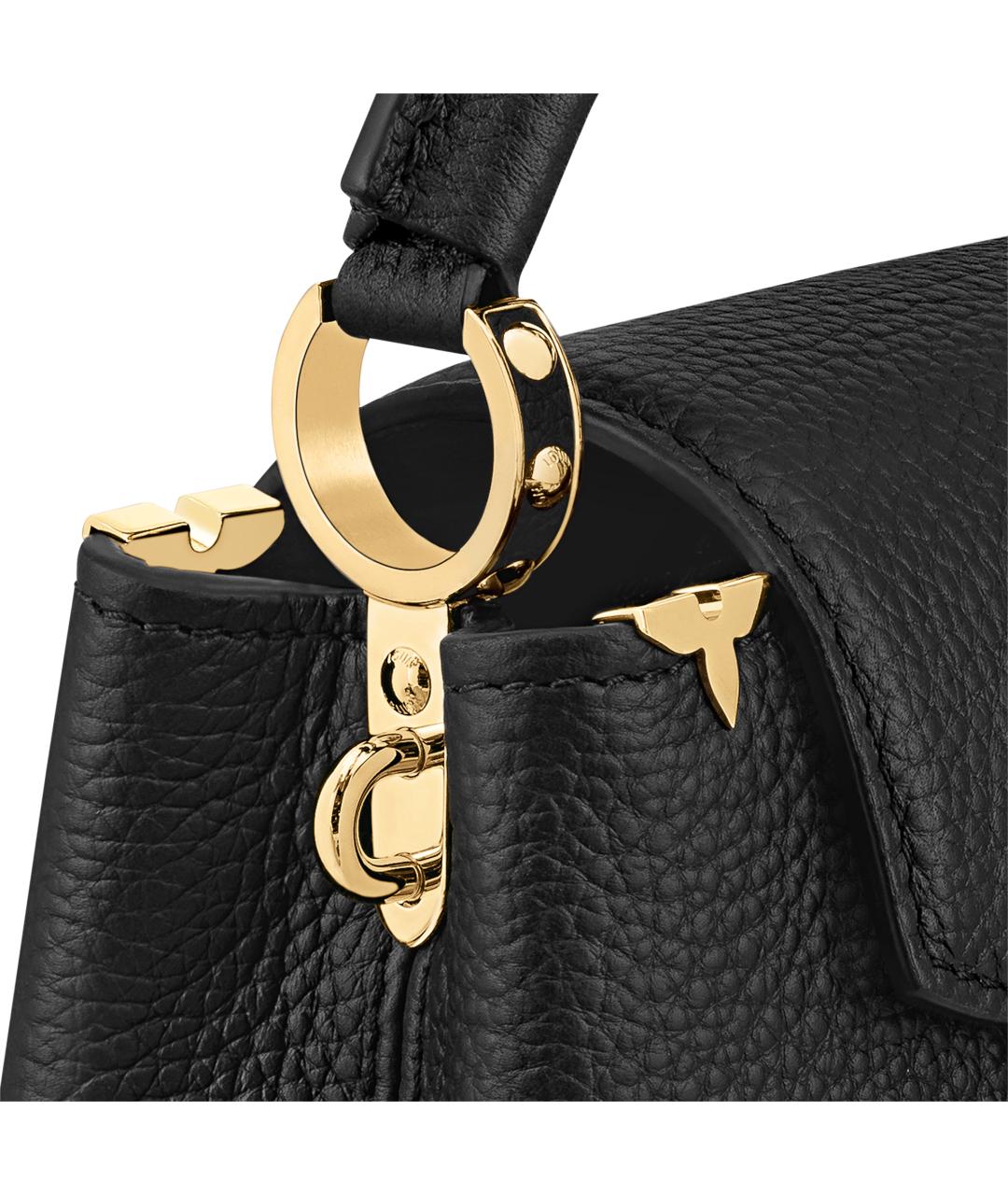 LOUIS VUITTON Черная кожаная сумка с короткими ручками, фото 5