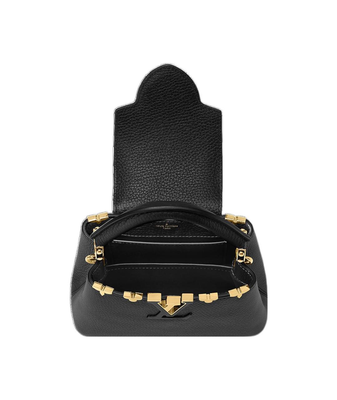 LOUIS VUITTON Черная кожаная сумка с короткими ручками, фото 4