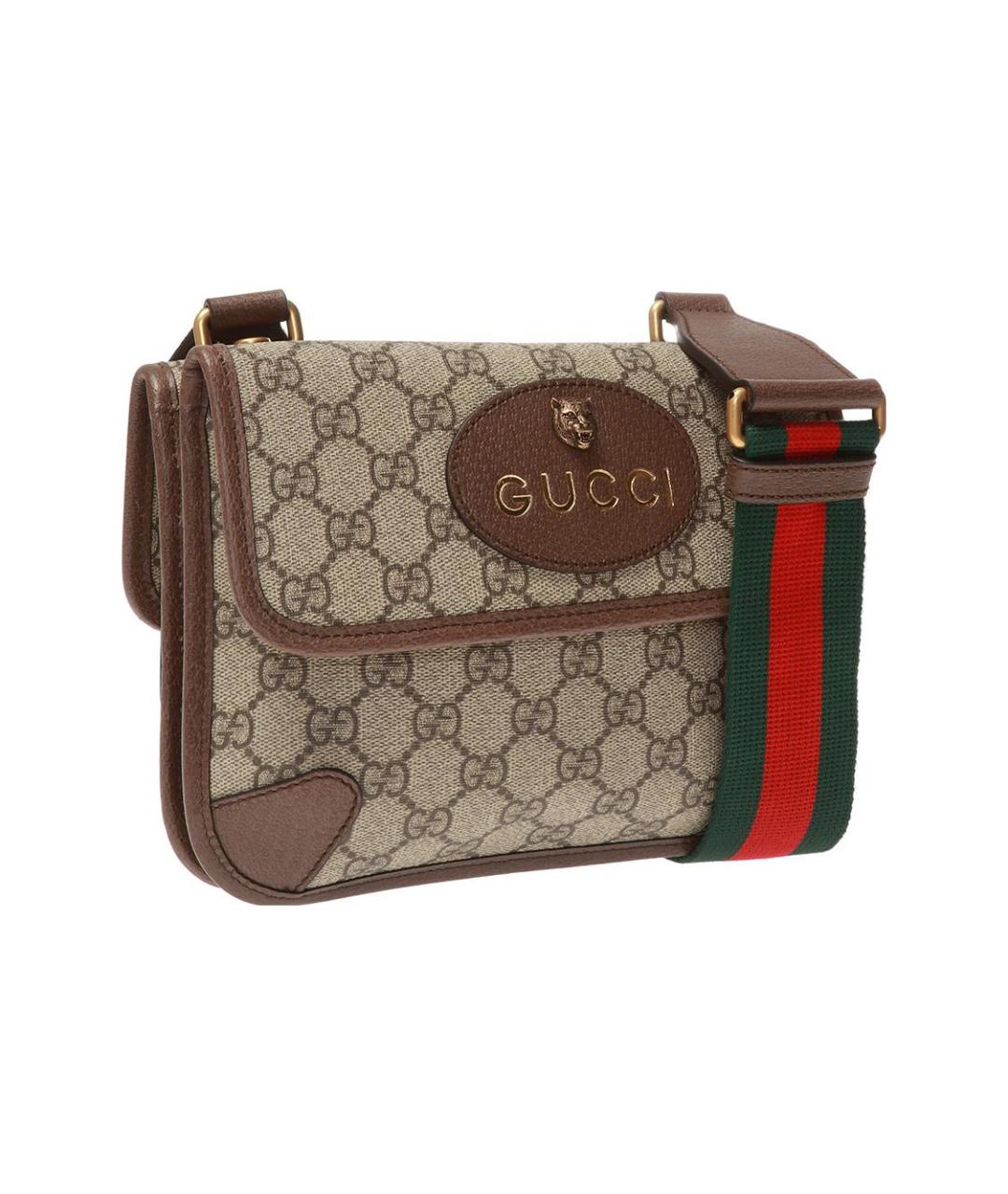 GUCCI Бежевая сумка через плечо из канвы, фото 2