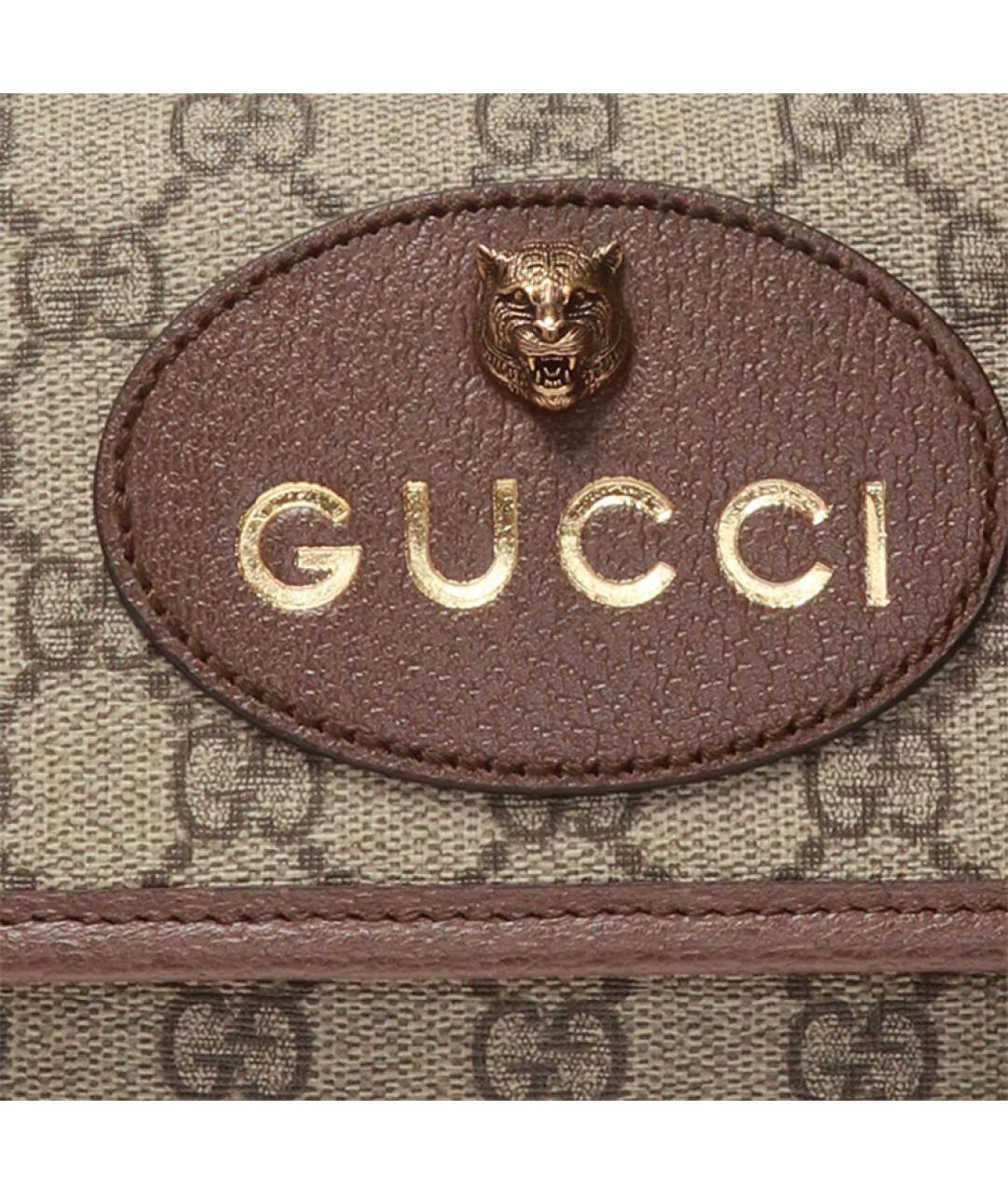 GUCCI Бежевая сумка через плечо из канвы, фото 5