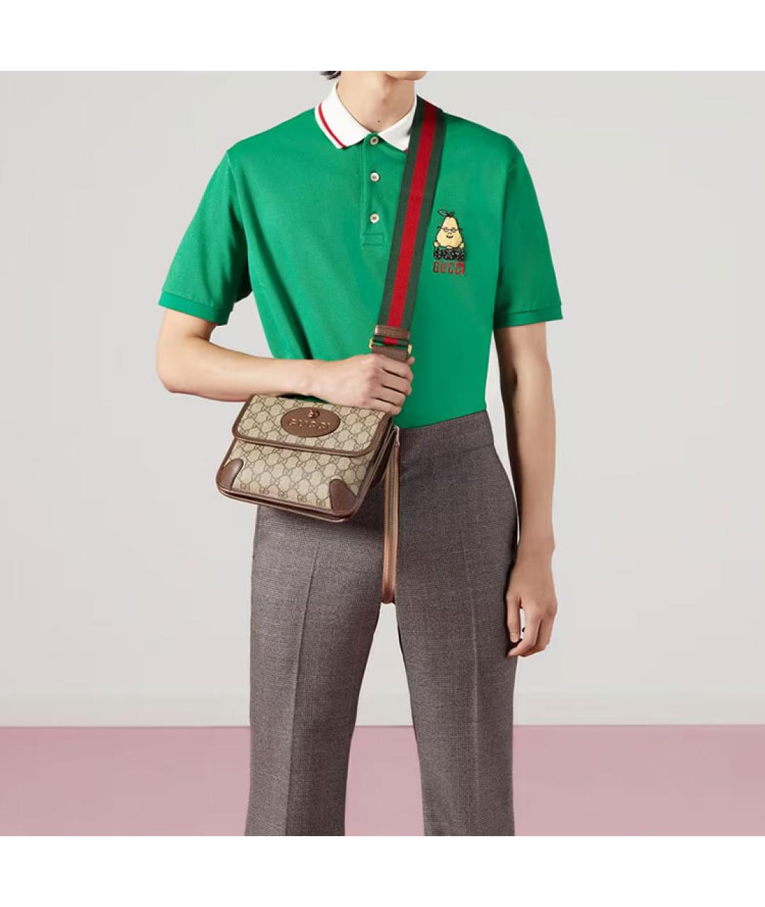 GUCCI Бежевая сумка через плечо из канвы, фото 7