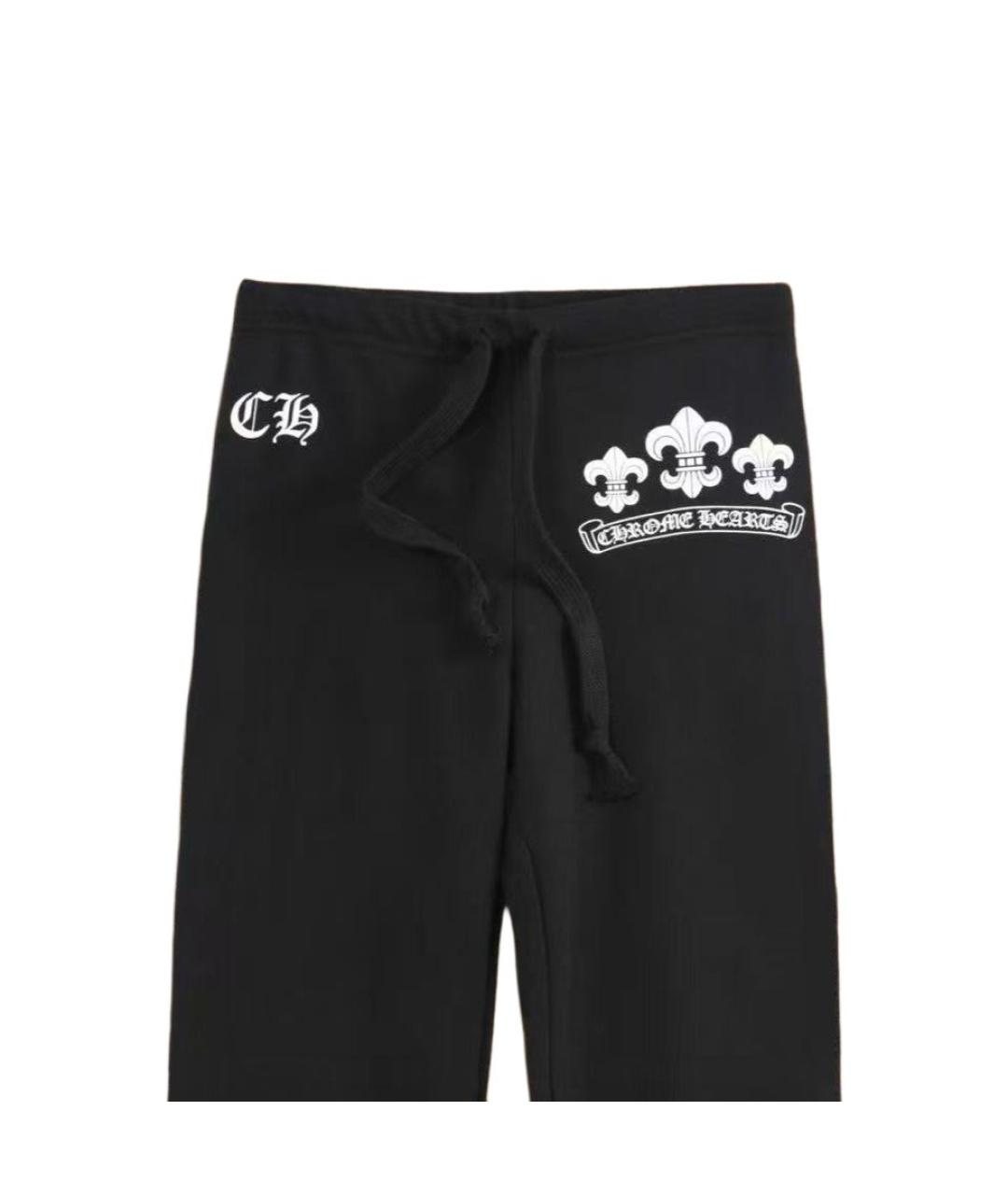 CHROME HEARTS Черные хлопковые повседневные брюки, фото 3