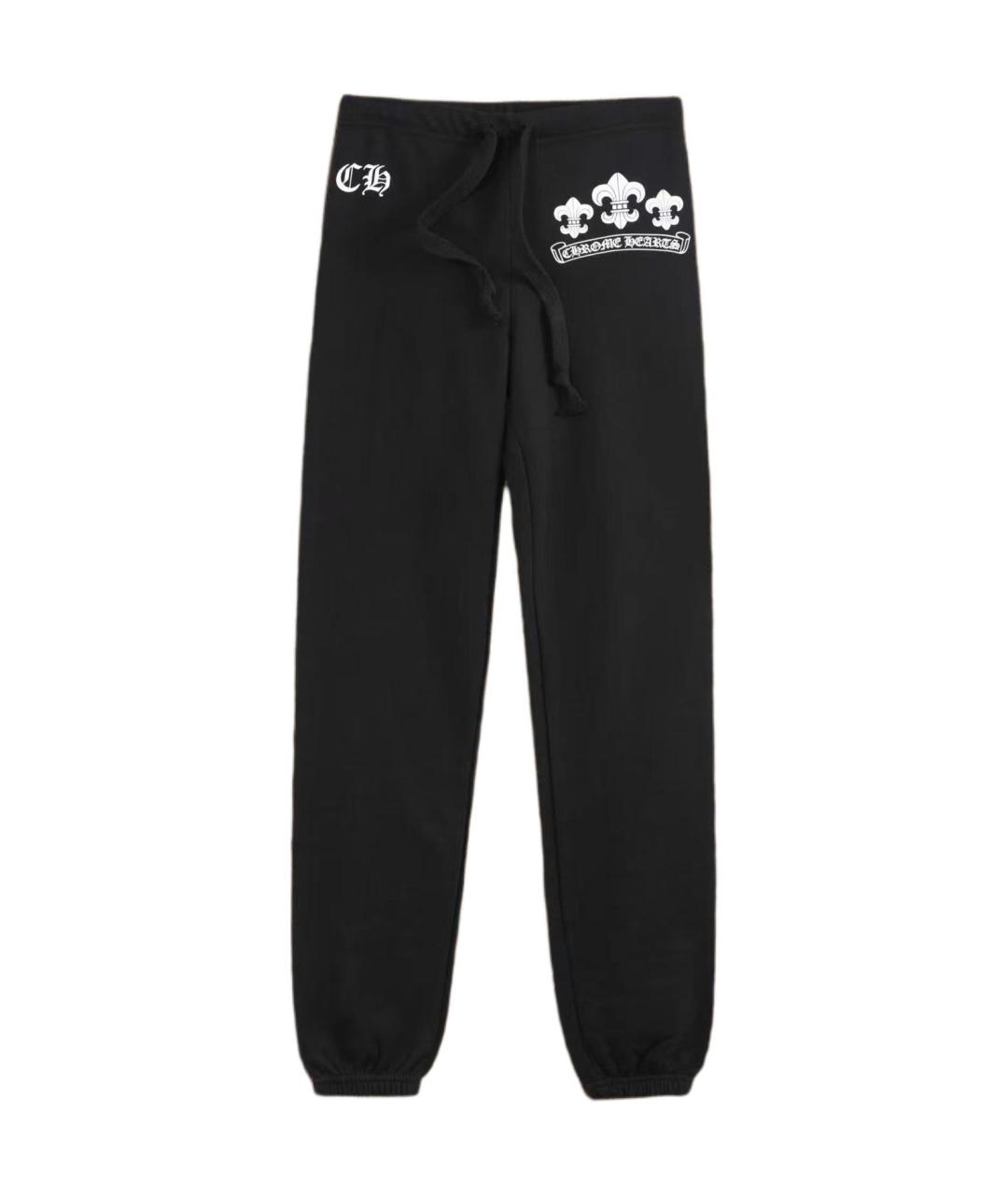 CHROME HEARTS Черные хлопковые повседневные брюки, фото 1