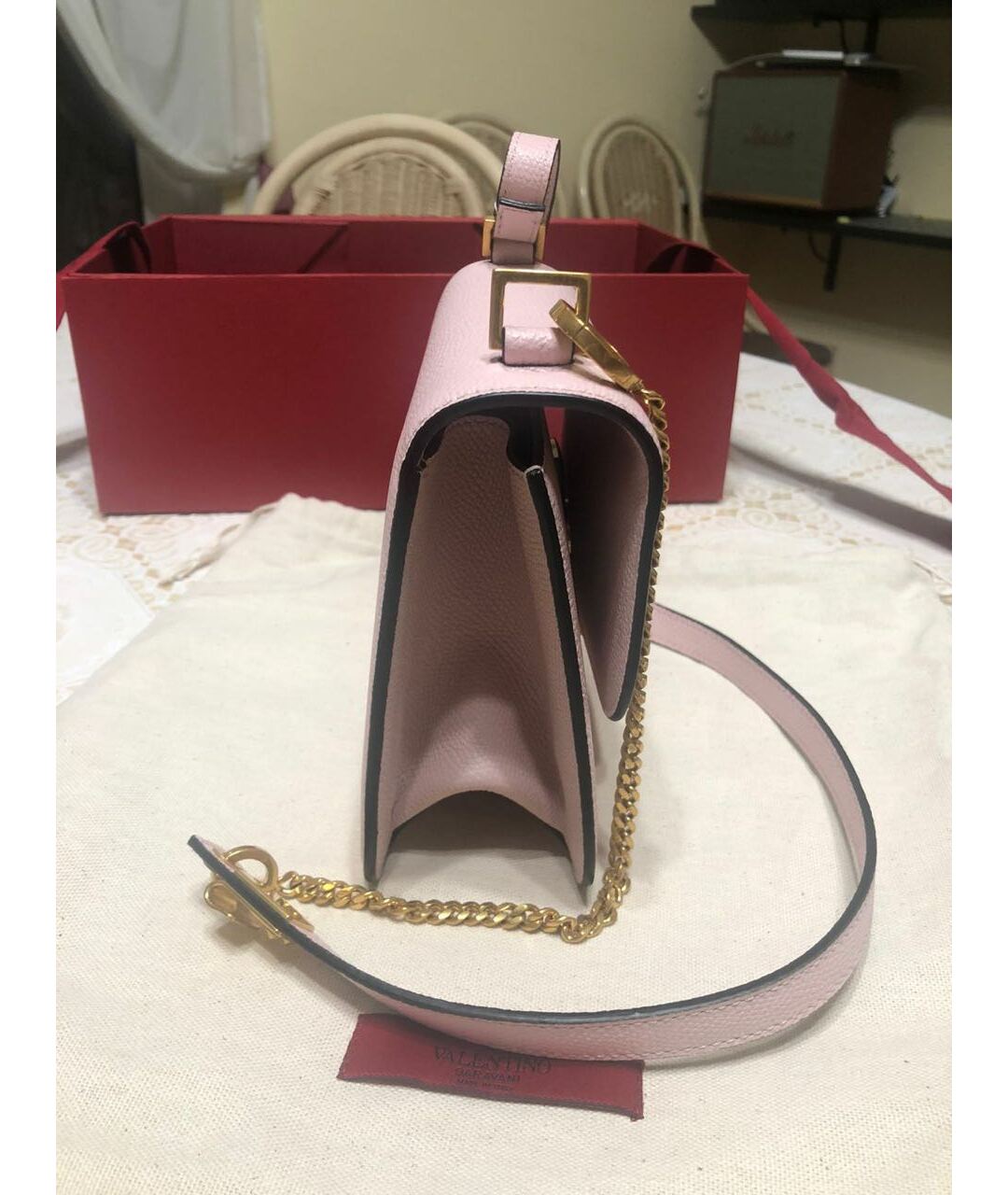 VALENTINO Розовая кожаная сумка тоут, фото 2