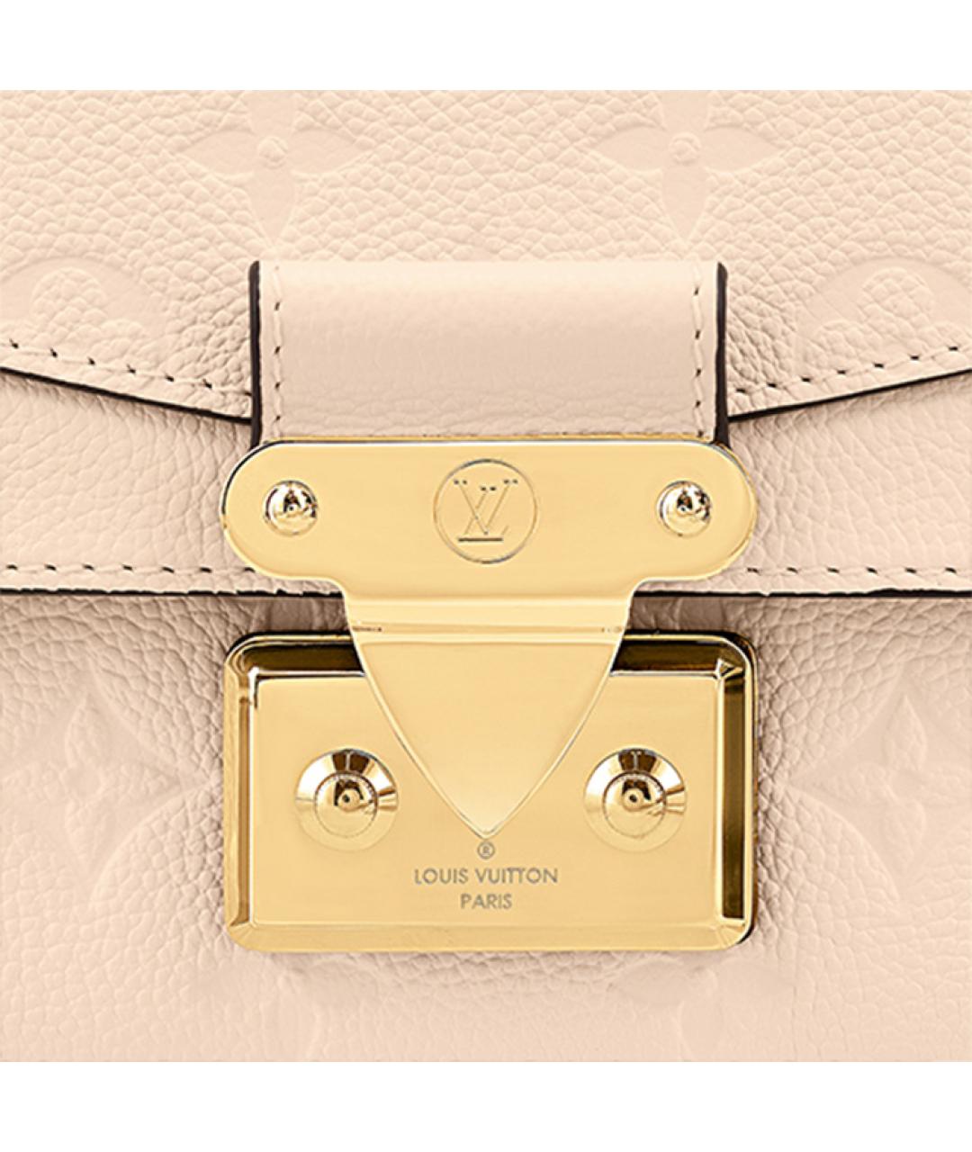 LOUIS VUITTON Бежевая кожаная сумка через плечо, фото 5