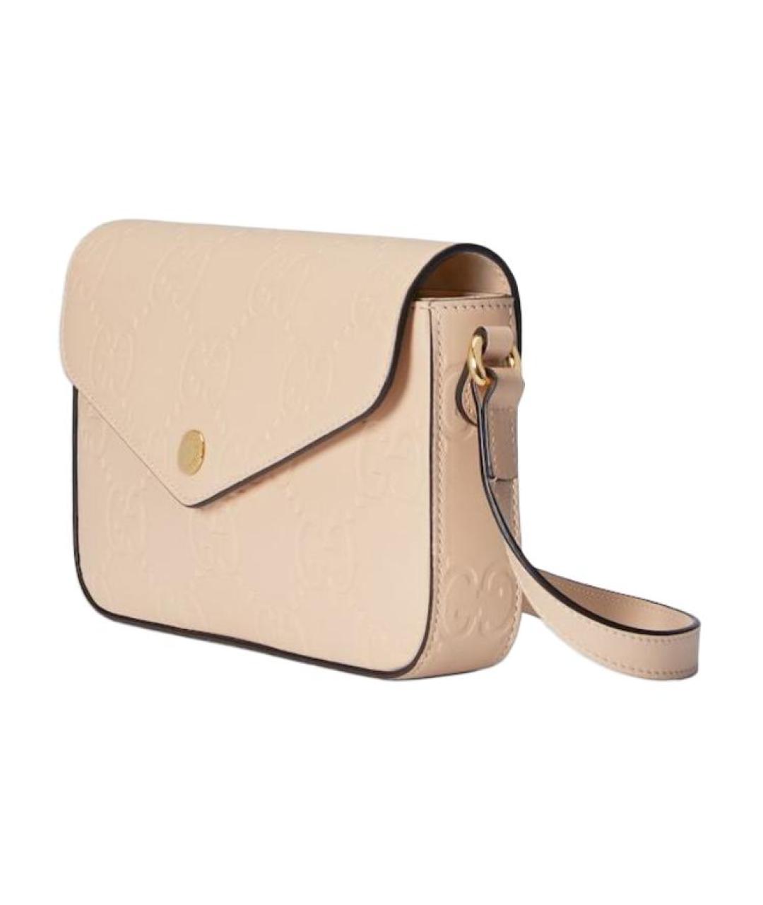 GUCCI Бежевая кожаная сумка через плечо, фото 3