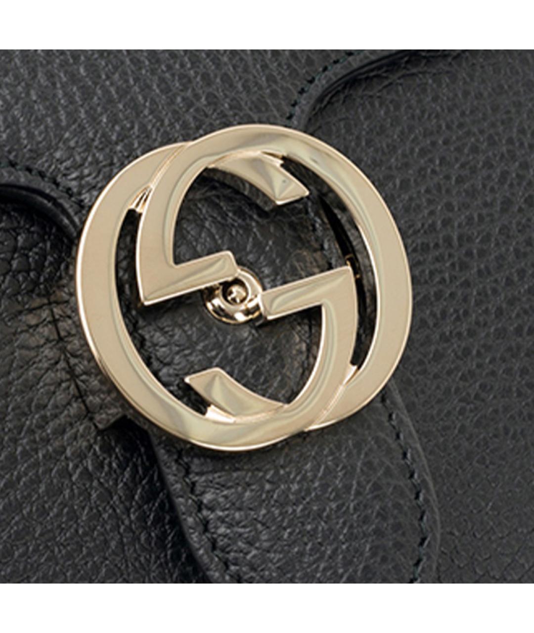 GUCCI Черная кожаная сумка через плечо, фото 5