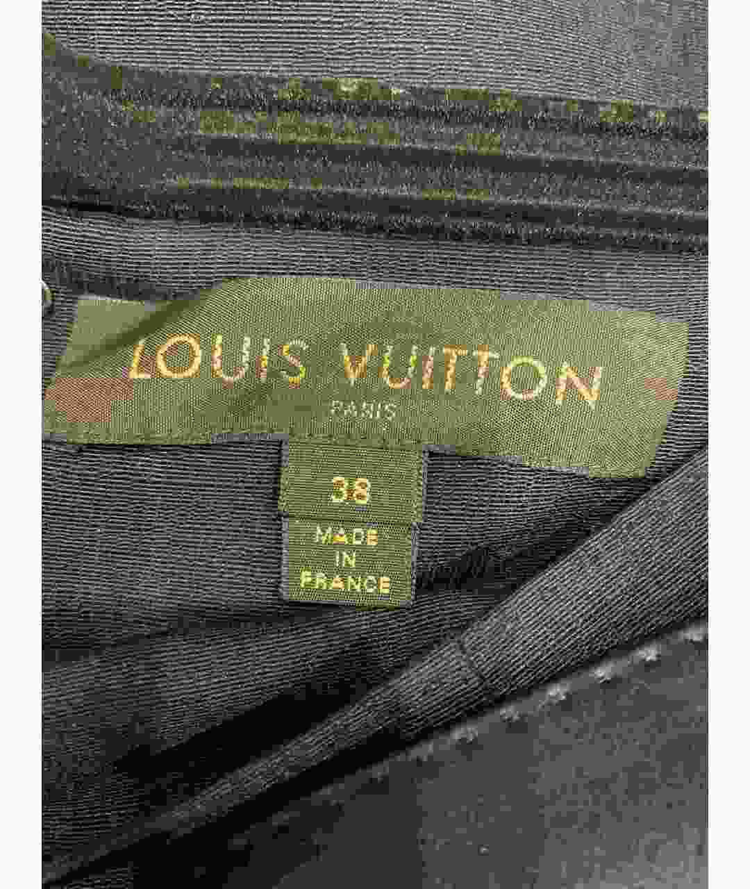 LOUIS VUITTON PRE-OWNED Черная шерстяная юбка миди, фото 3